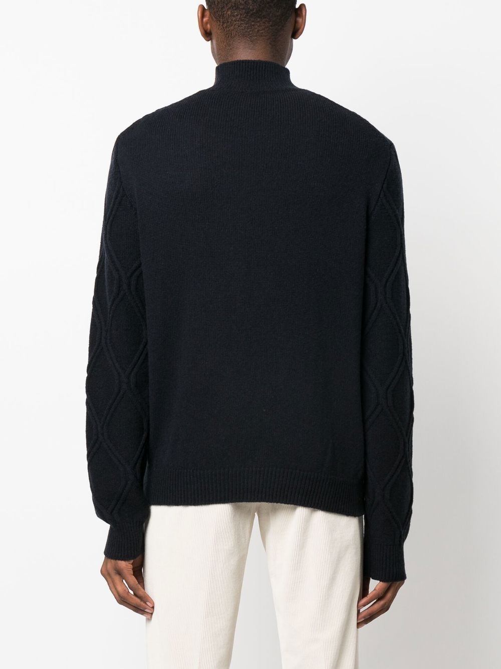 cable-knit turtleneck jumper - 4
