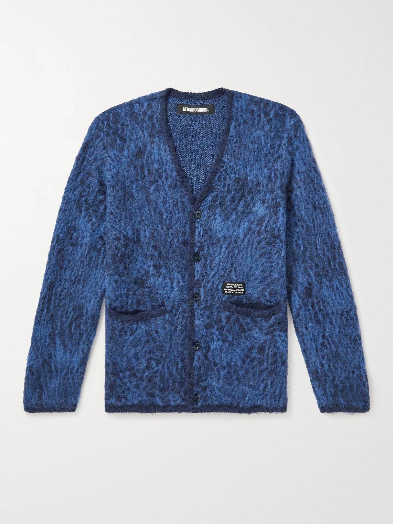 NEIGHBORHOOD Logo-Appliquéd Brushed Jacquard-Knitted Cardigan