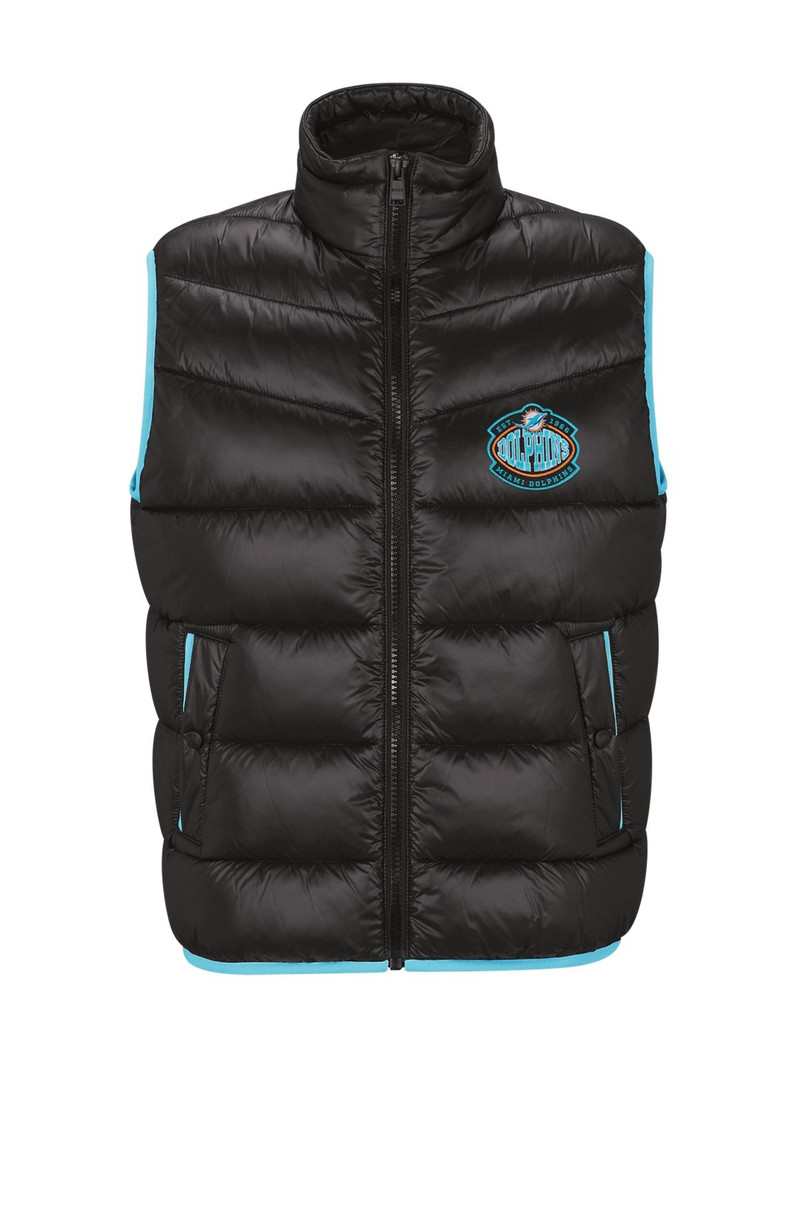 BOSS X NFL WATER-REPELLENT PADDED GILET WITH COLLABORATIVE BRANDING 1