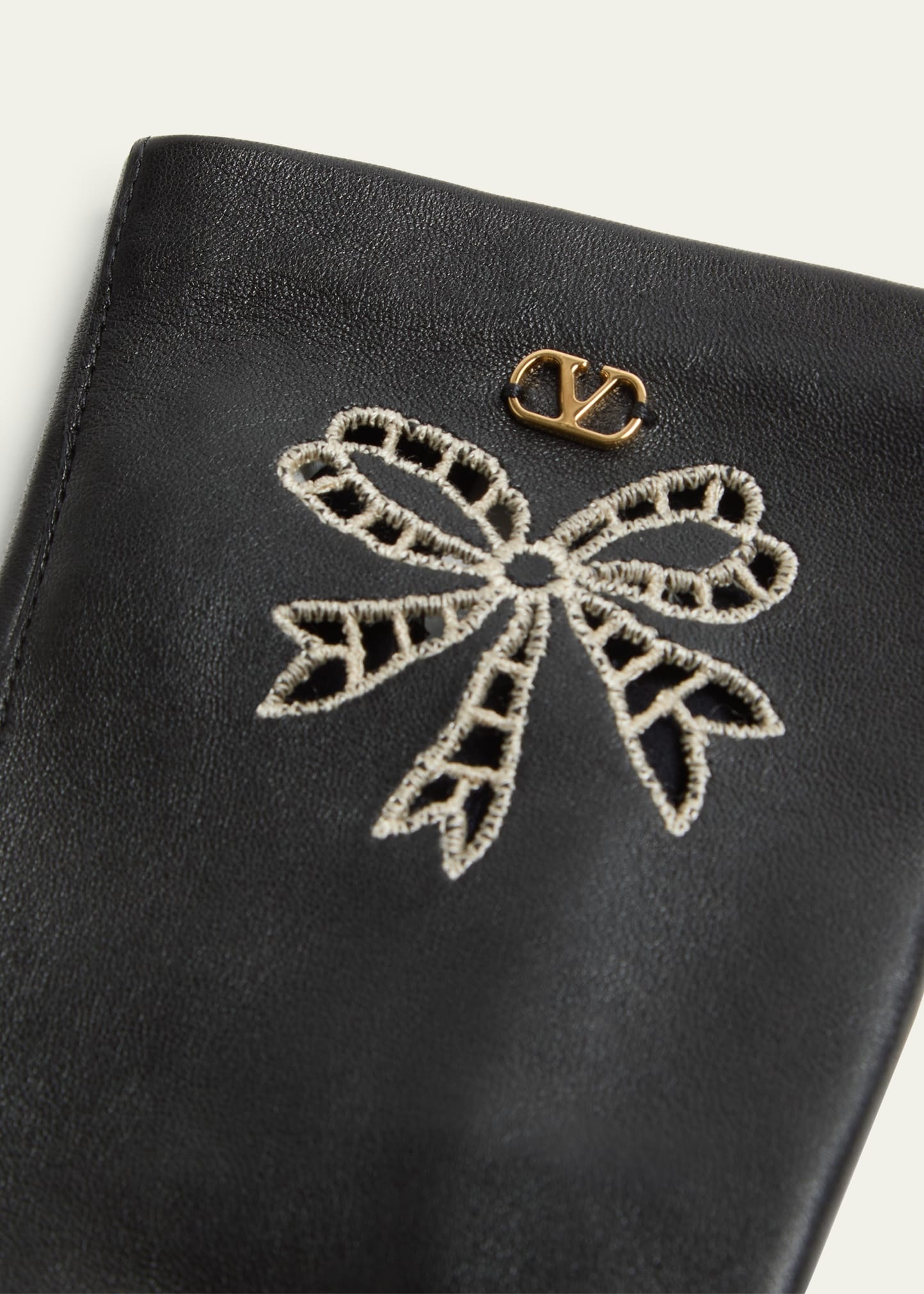 VLOGO Signature Cutout Leather Gloves - 2