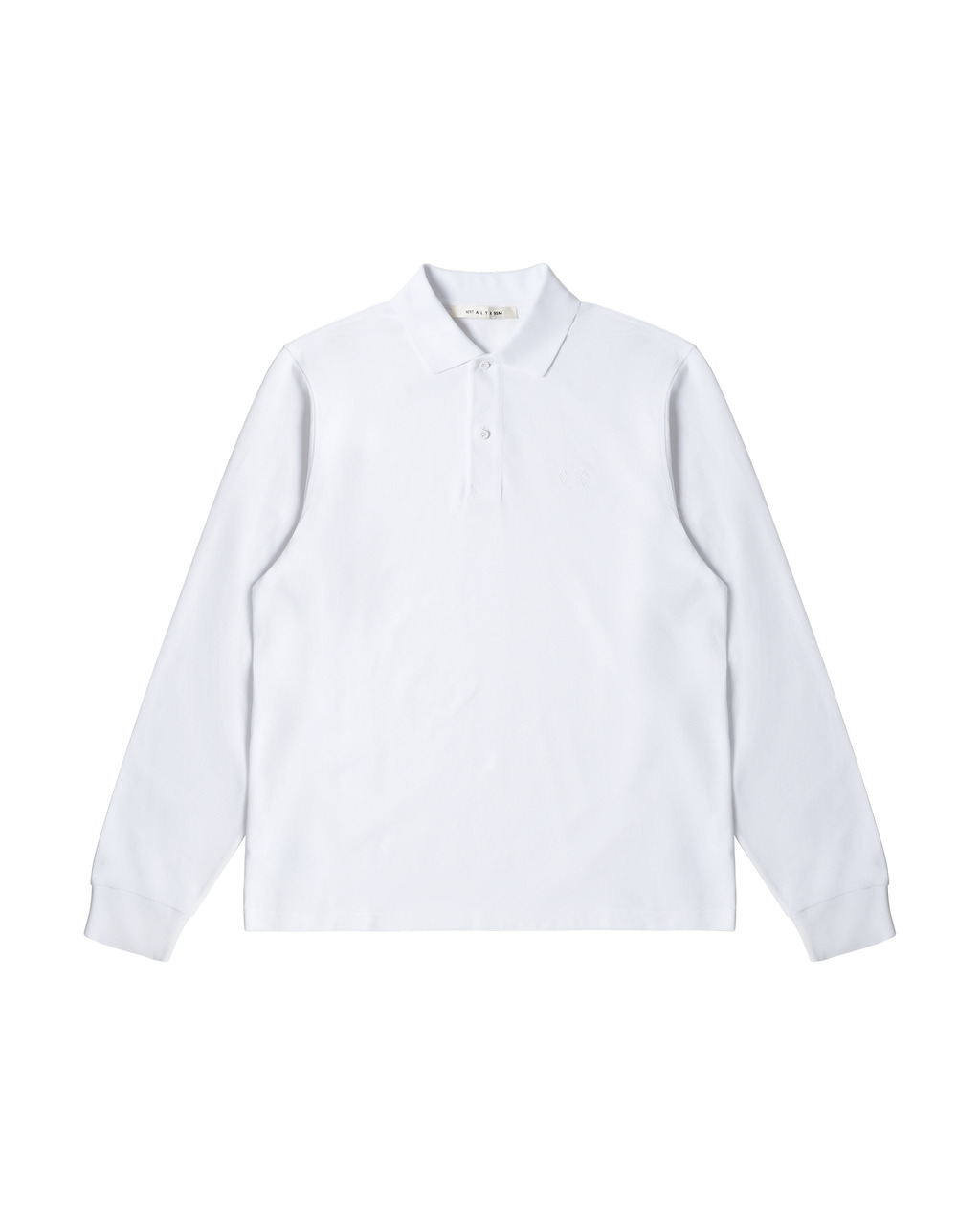 WHITE LONG SLEEVE POLO SHIRT - 1