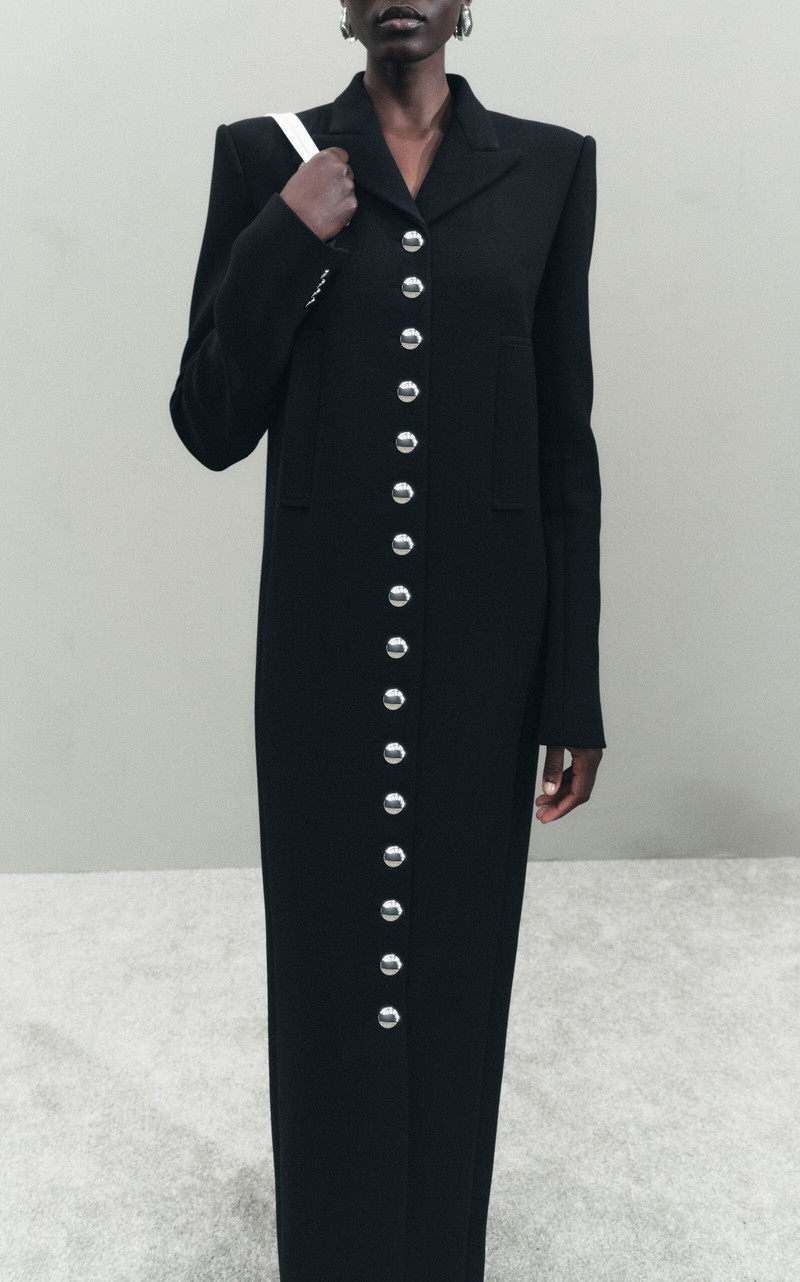 KHAITE Saphra Buttoned Wool-Blend Coat black outlook
