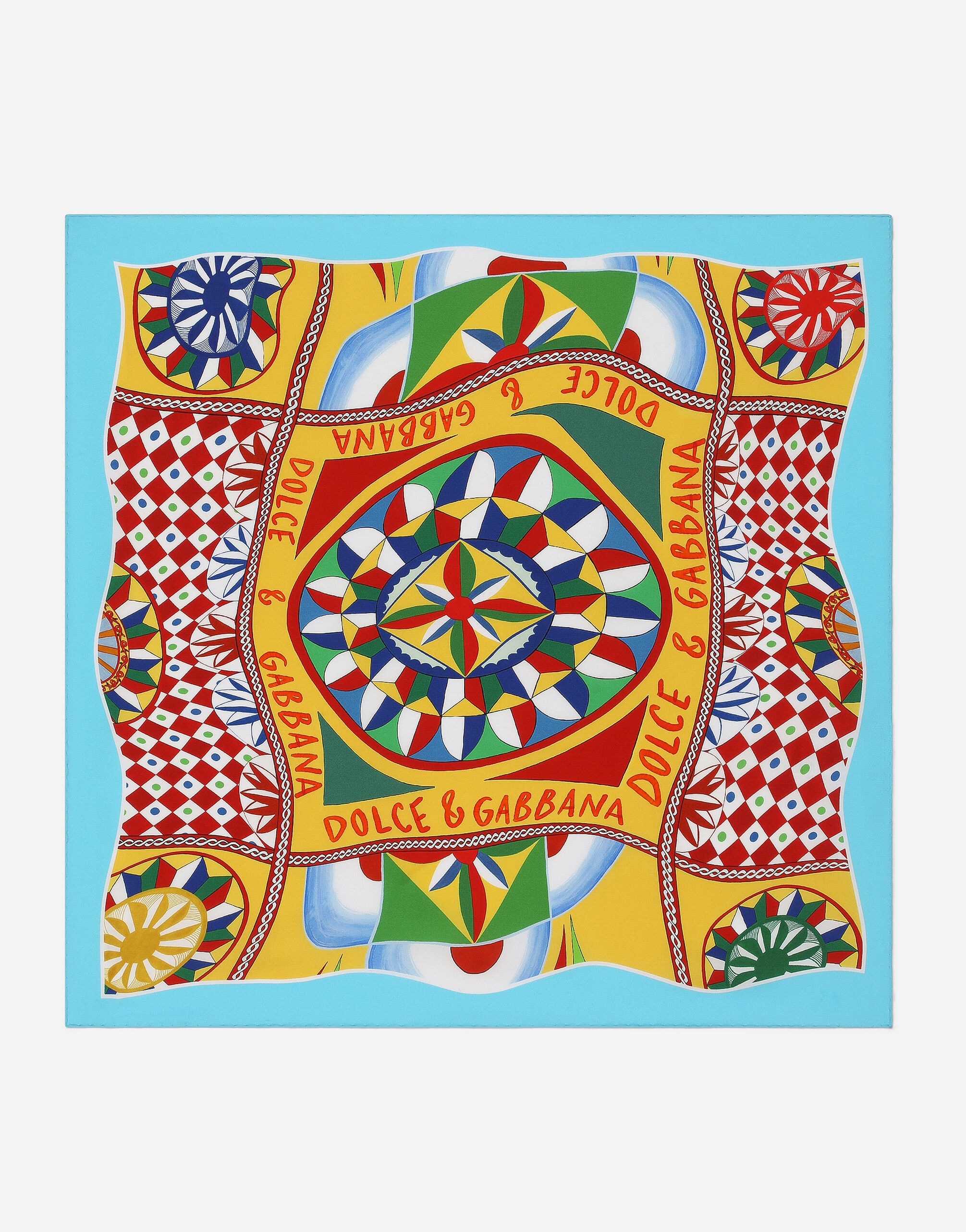 Carretto-print twill scarf (70x70) - 1