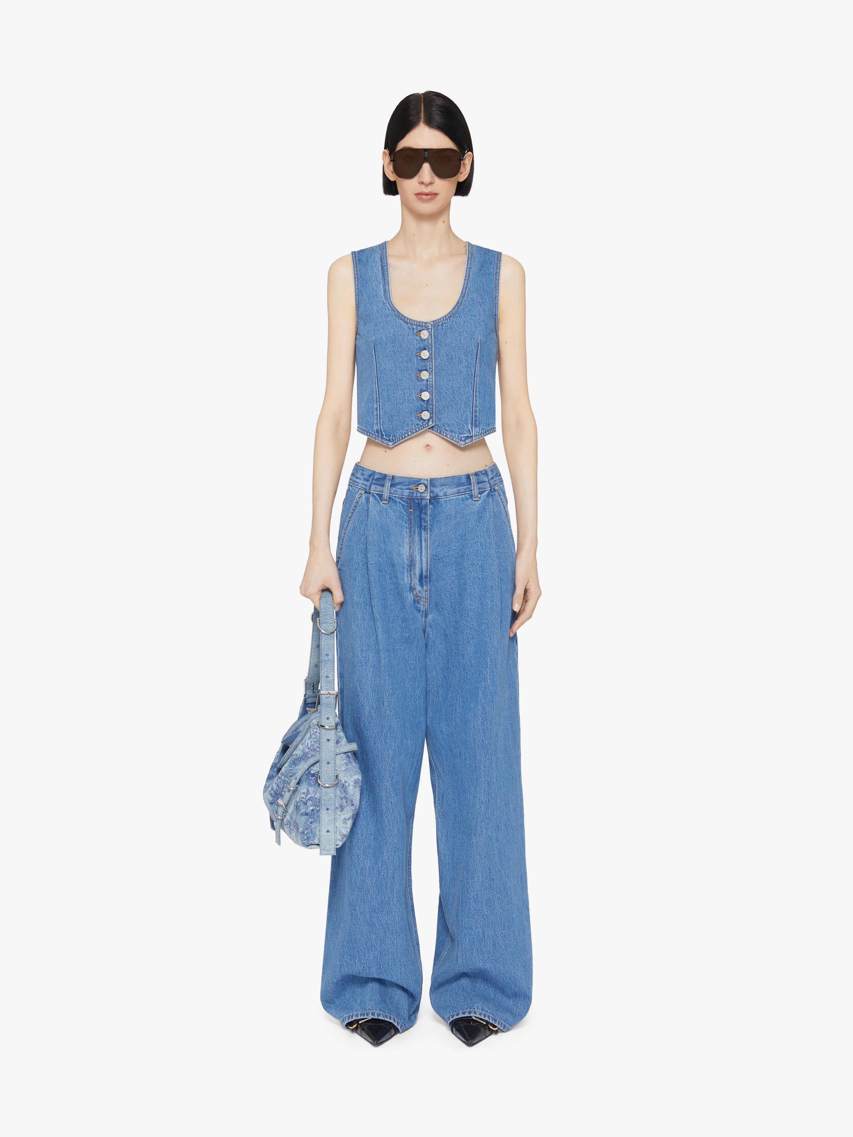VOYOU WAISTCOAT IN DENIM - 2