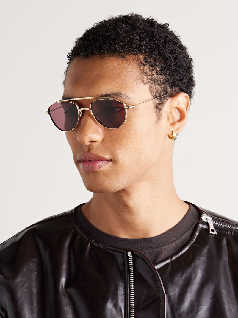 JACQUES MARIE MAGE Flynn Aviator-Style Gold-Tone Beta Titanium Sunglasses outlook