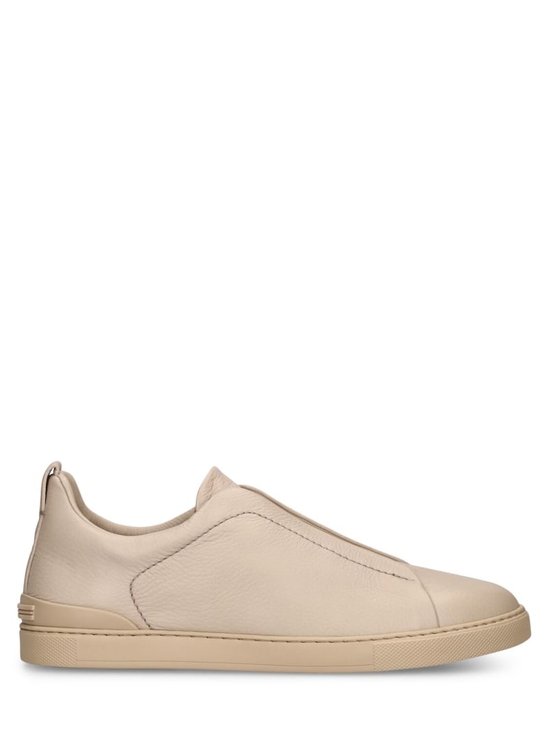 Triple Stitch leather low-top sneakers - 1