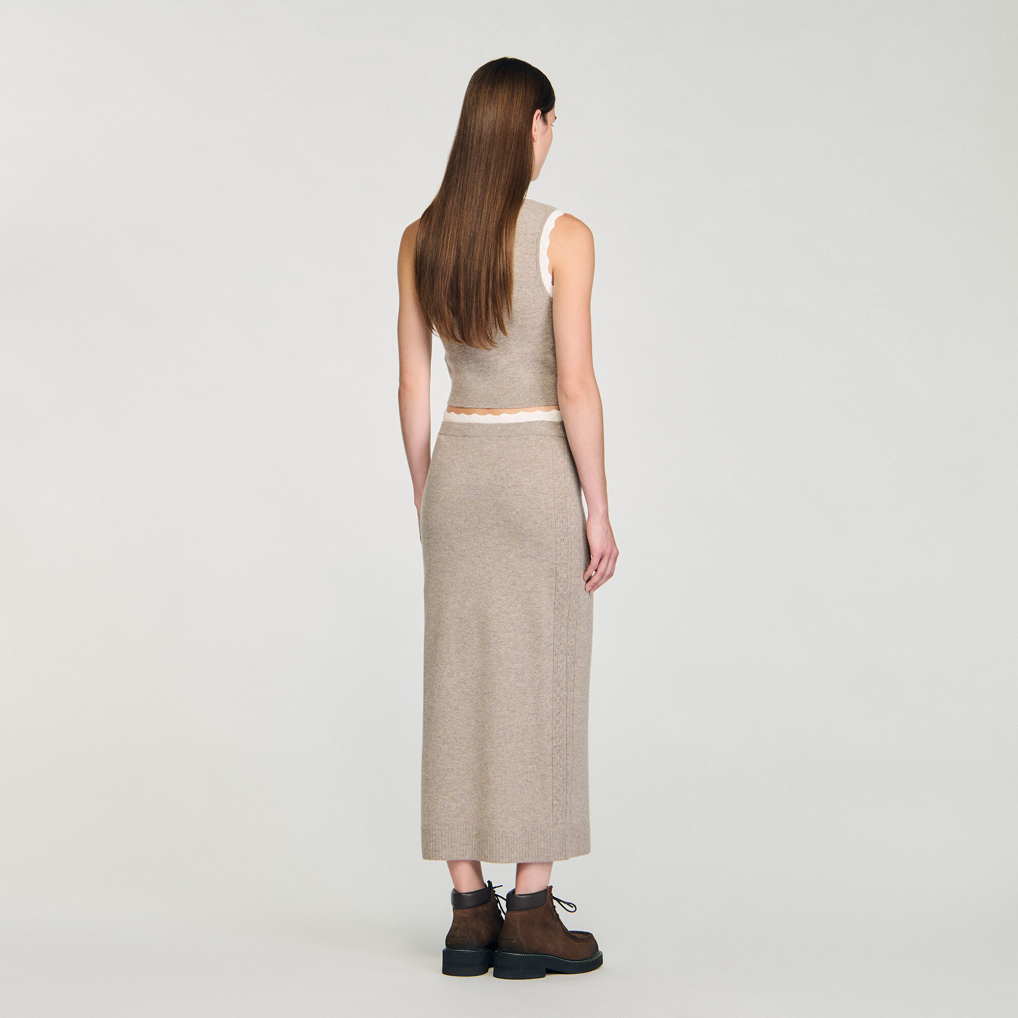 MAXI TWO-TONE KNIT SKIRT - 5