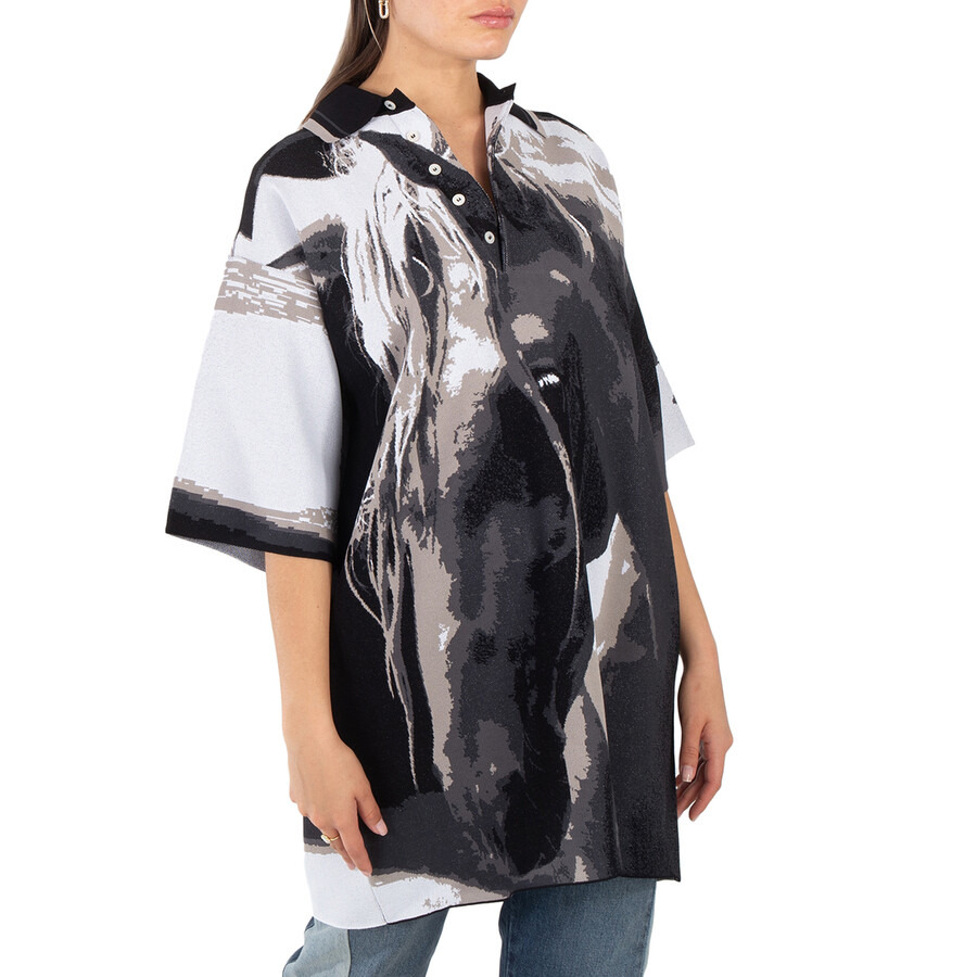 Stella McCartney Ladies Multi Graphic-Print Short-Sleeve Polo Shirt - 2