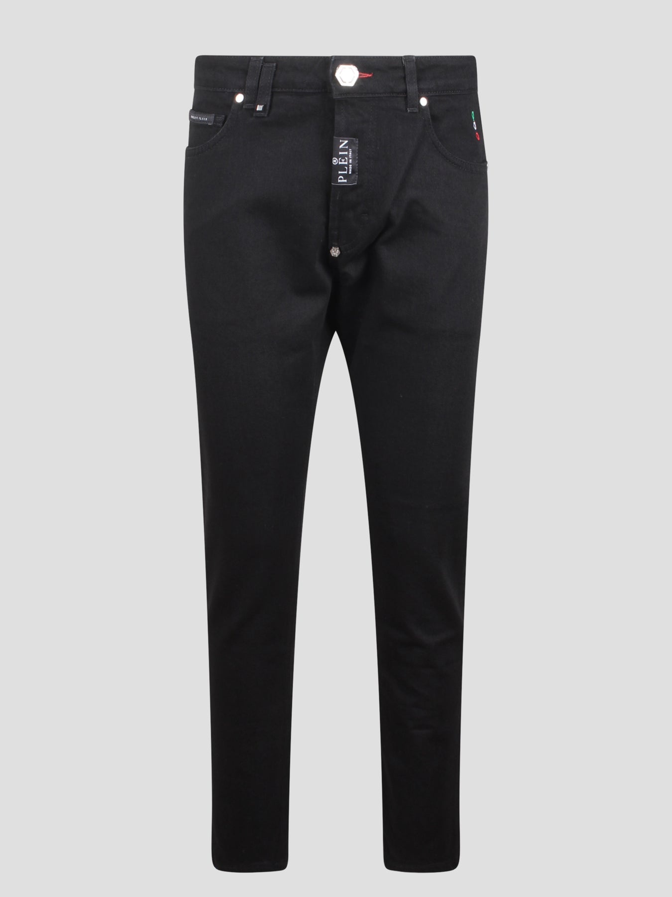 Skinny fit black denim trousers - 1