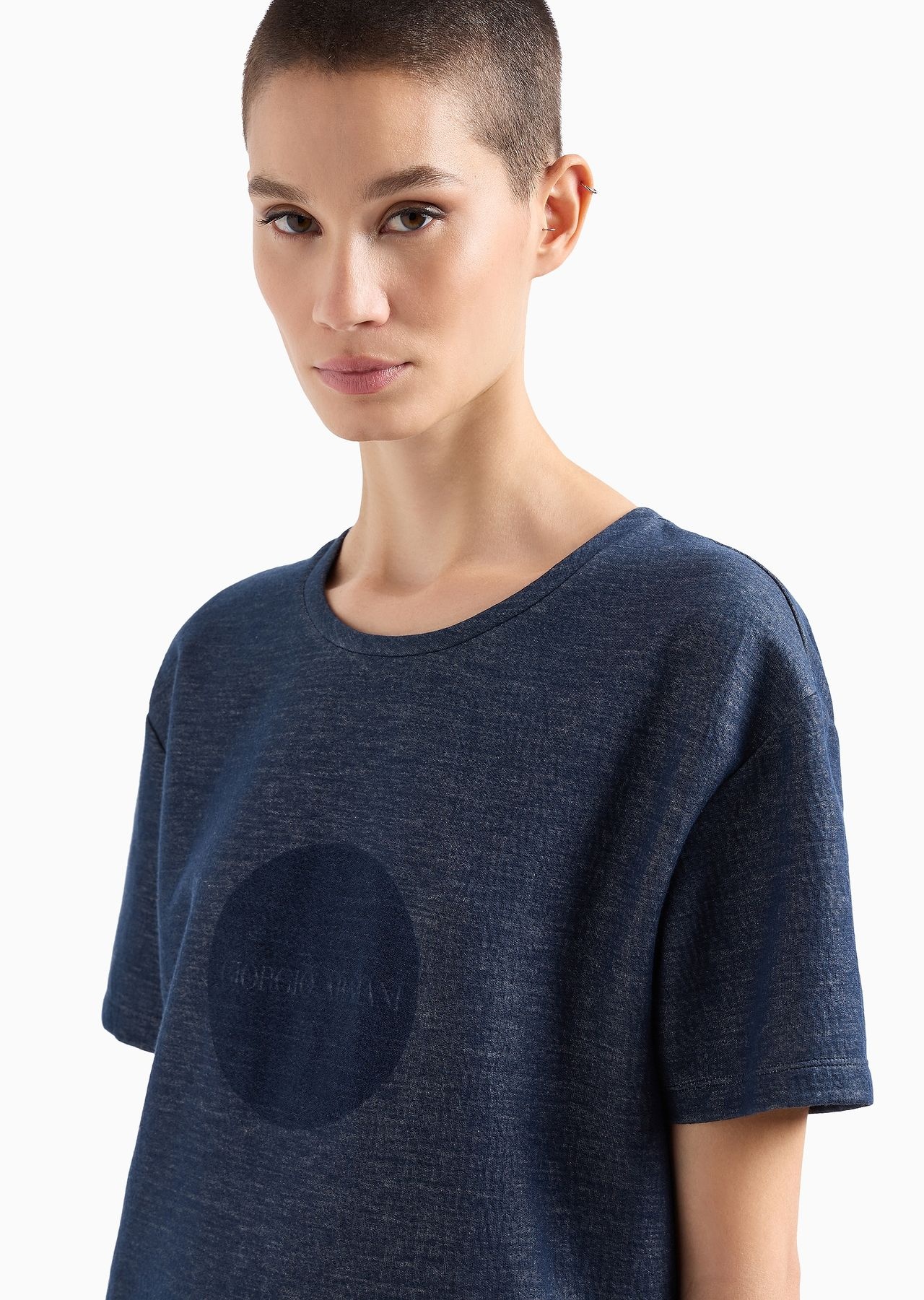 Denim Collection oversized T-shirt in cotton double jersey - 5