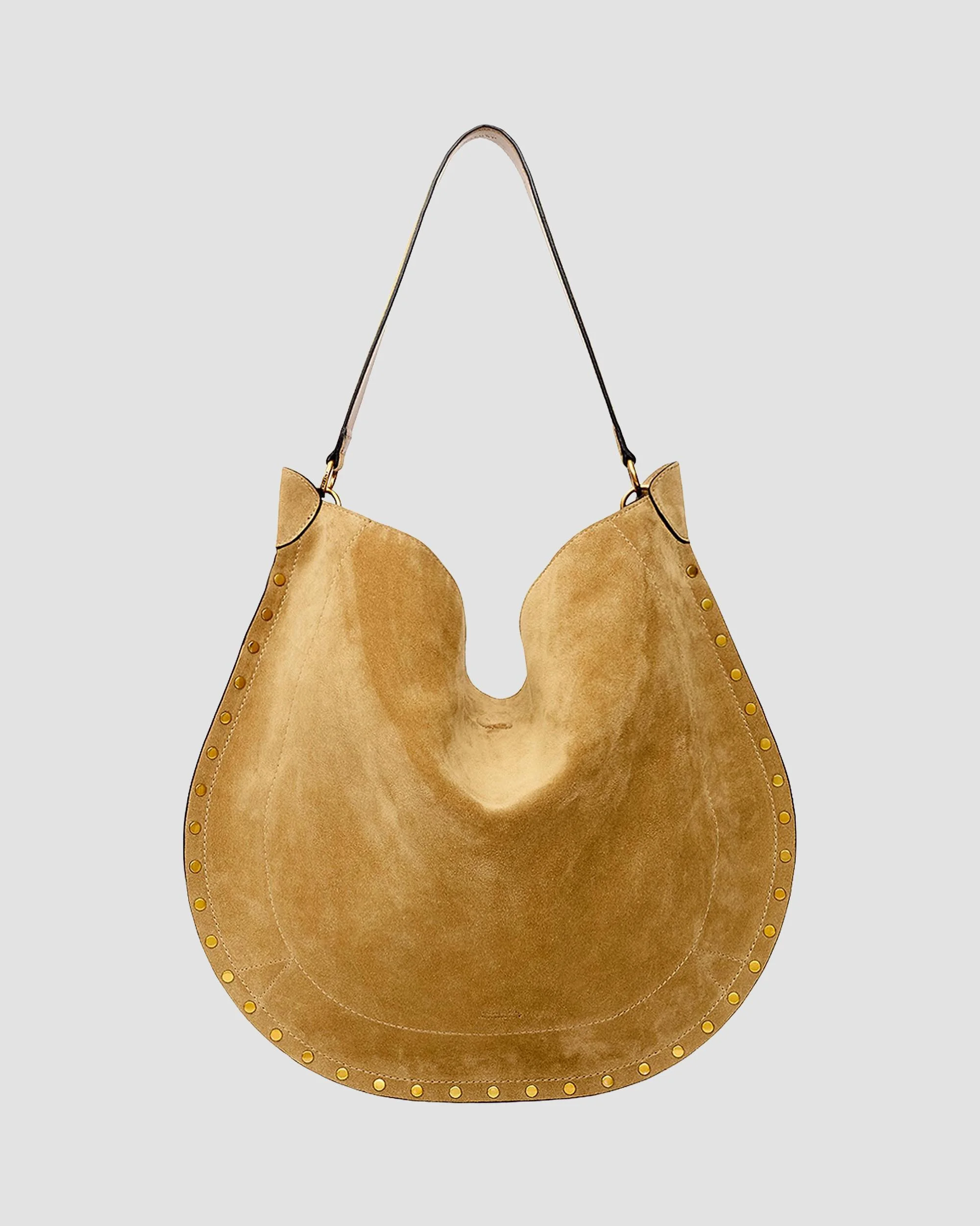 Women's Oskan Studded Suede Hobo Bag - Taupe - 1
