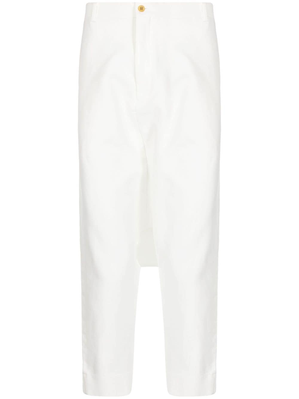 cropped drop-crotch trousers - 1