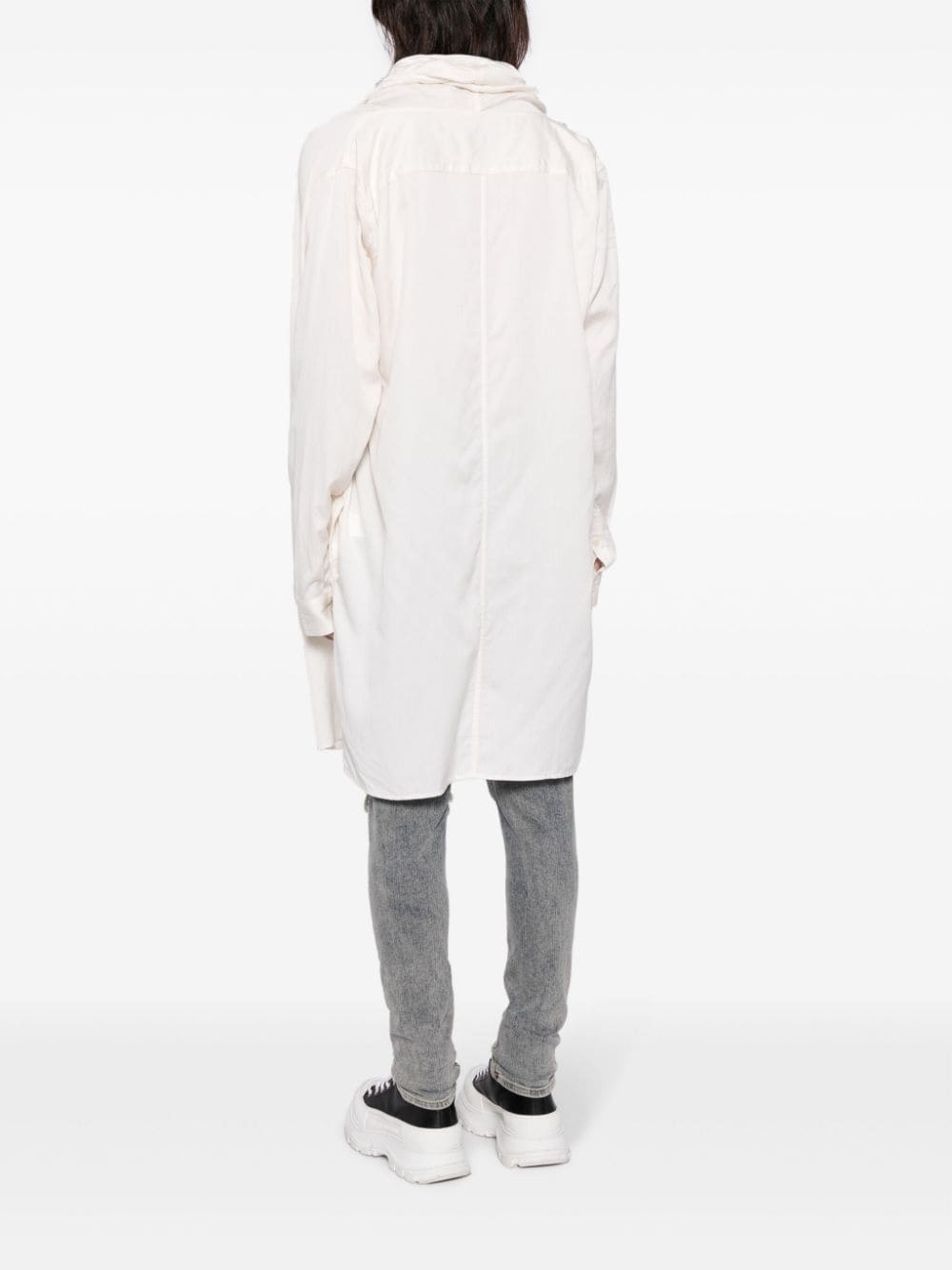 draped-design long-sleeve shirt - 4