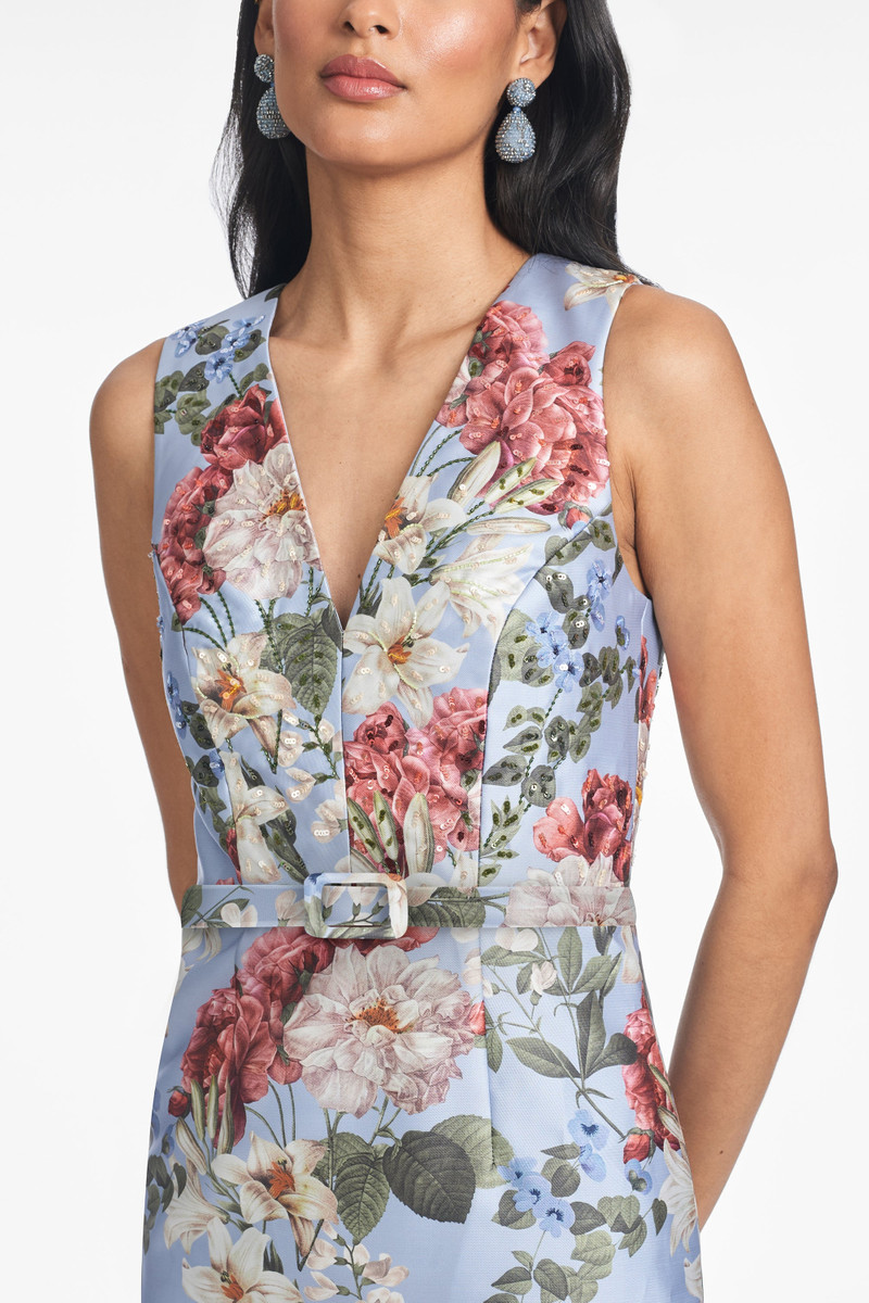 SACHIN & BABI ADELLYN GOWN - POWDER BLUE BOUQUET outlook