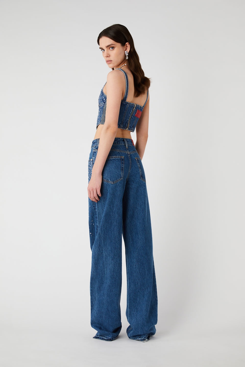 DENIM BUSTIER WITH HOTFIX - 5