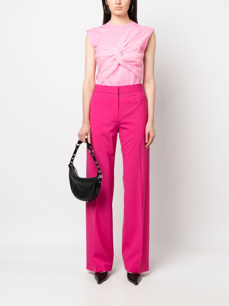 MSGM high-waist 넓은 다리 모직 바지 outlook