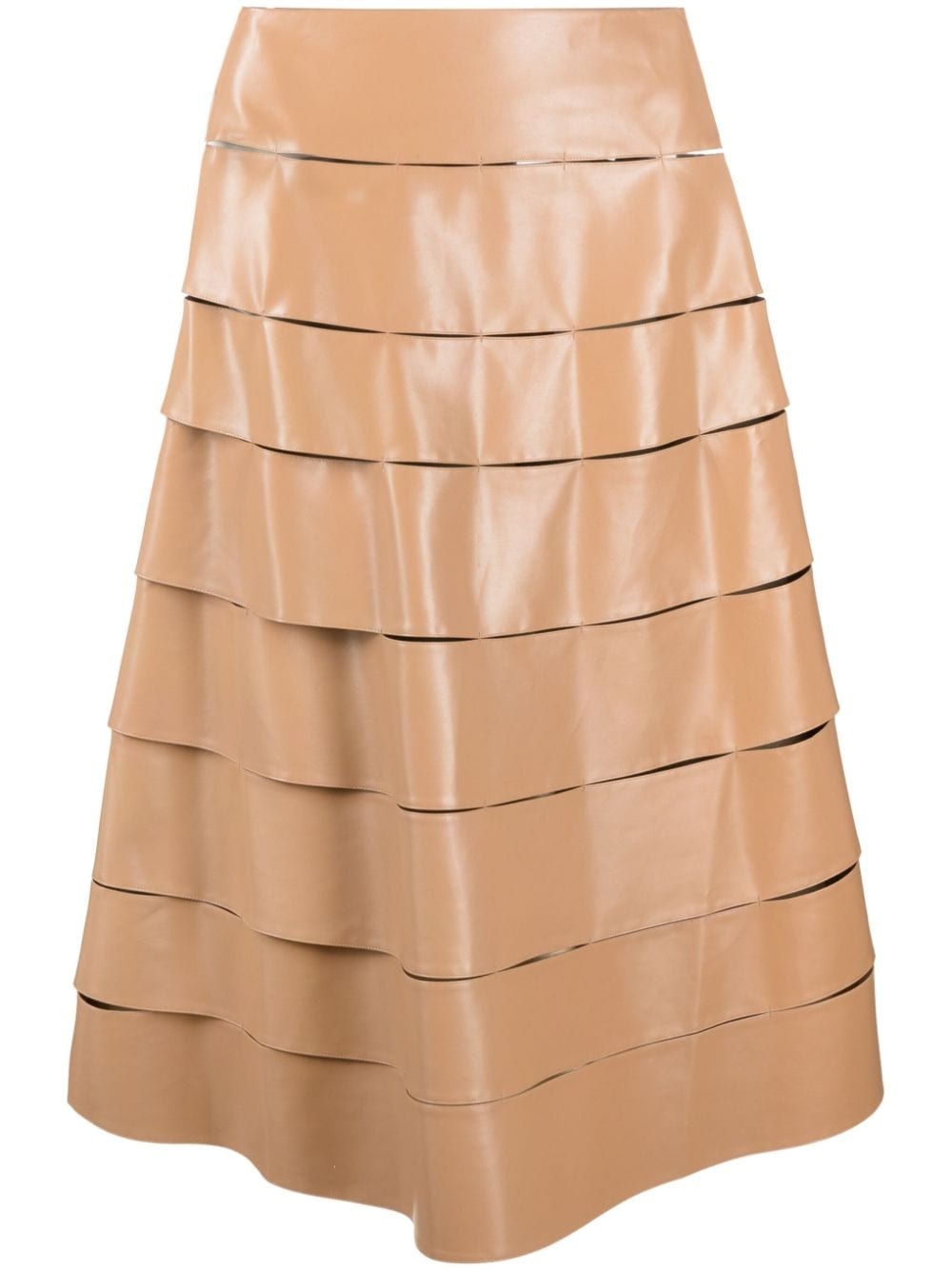 multi-strap faux-leather A-line skirt - 1