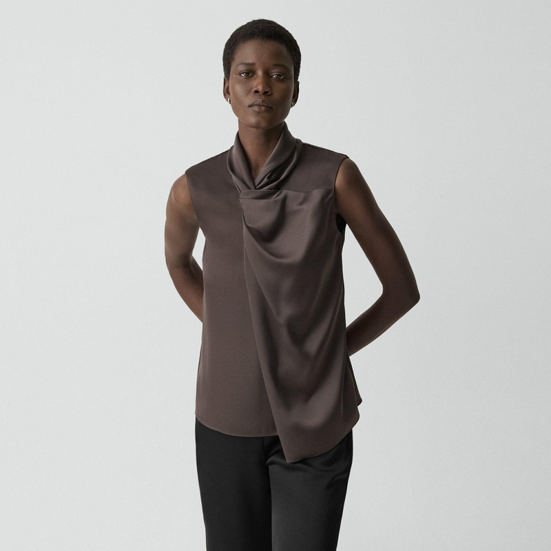 Twisted Split Blouse in Satin 3