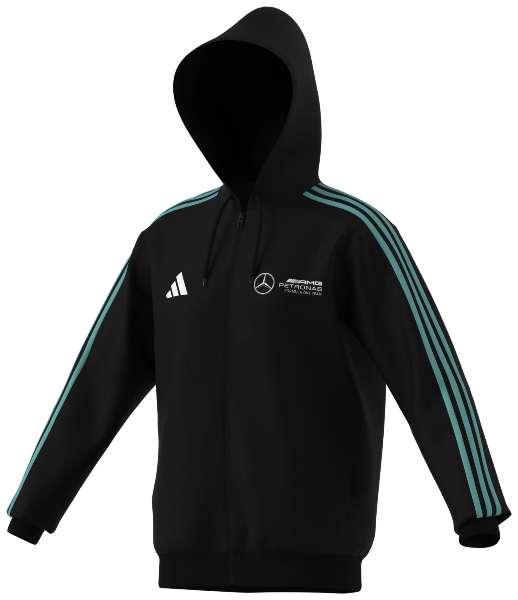 adidas Men's Mercedes F1 Black DNA Full-Zip Hoodie - 1