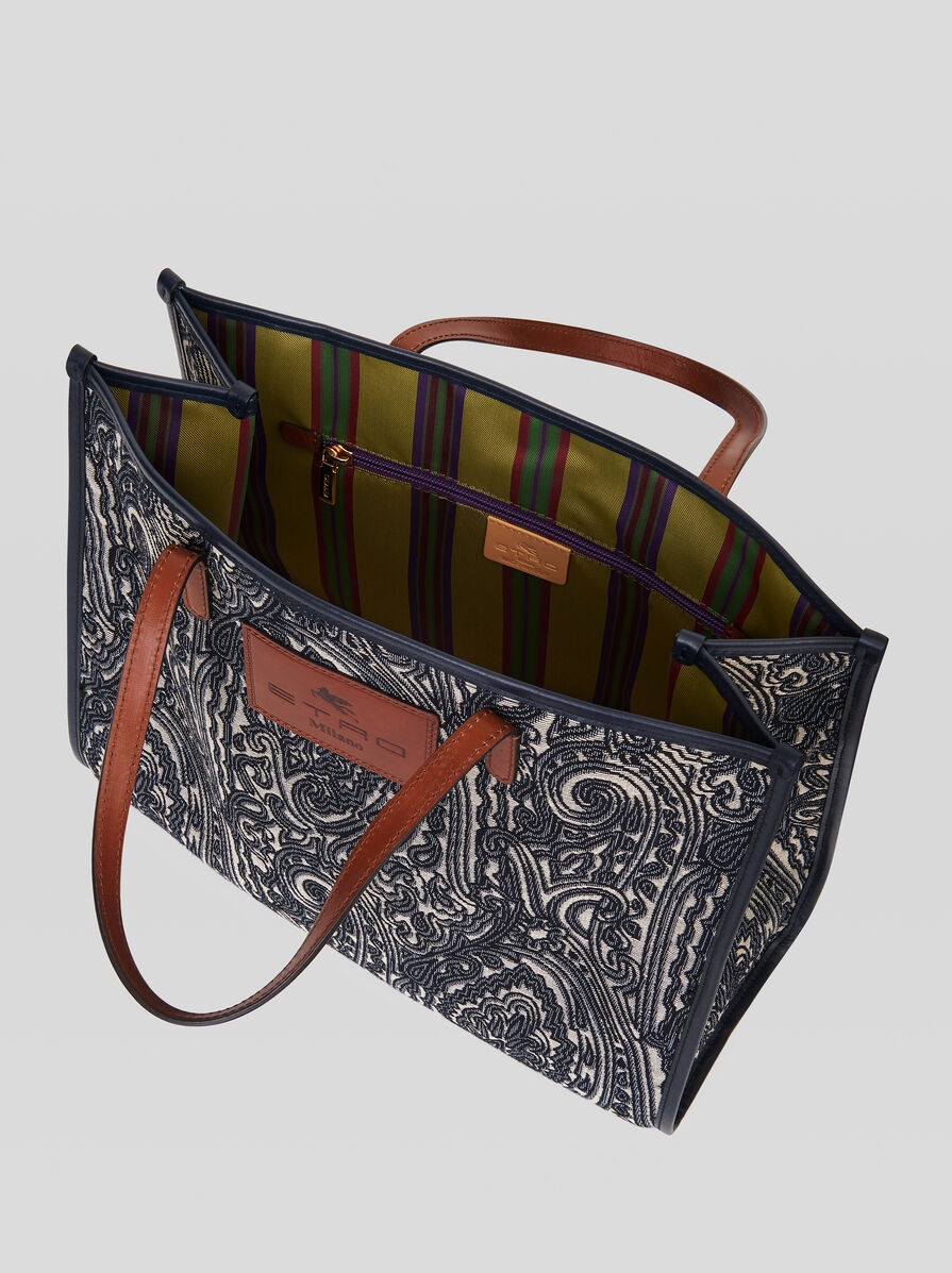 JACQUARD FABRIC SHOPPING BAG - 4