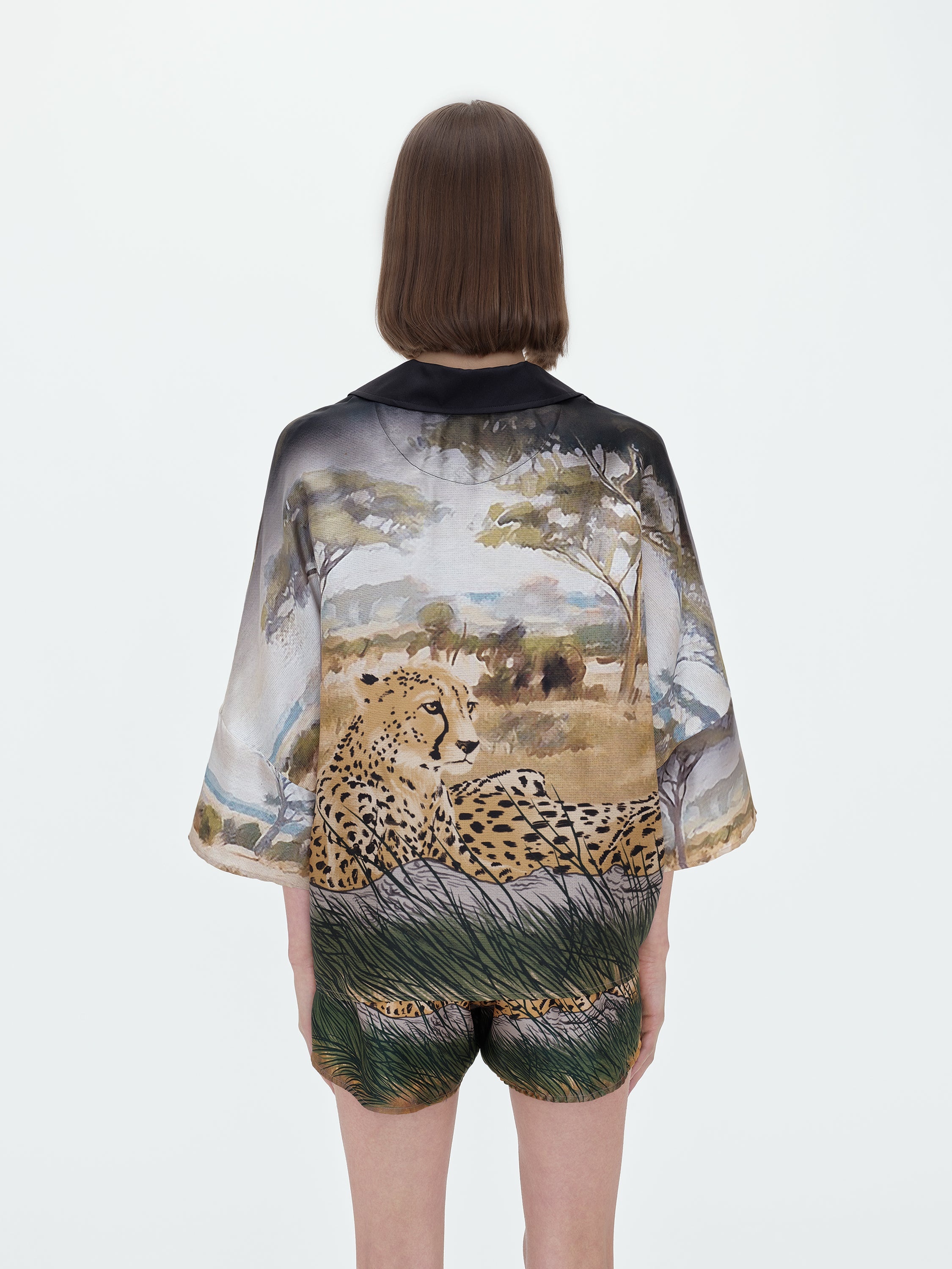 CHEETAH S/S SILK SHIRT - 4