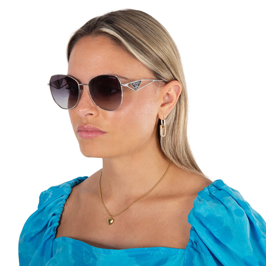 Open Box - Prada Gray Gradient Irregular Ladies Sunglasses PR 57YS 1BC5D1 57 - 2