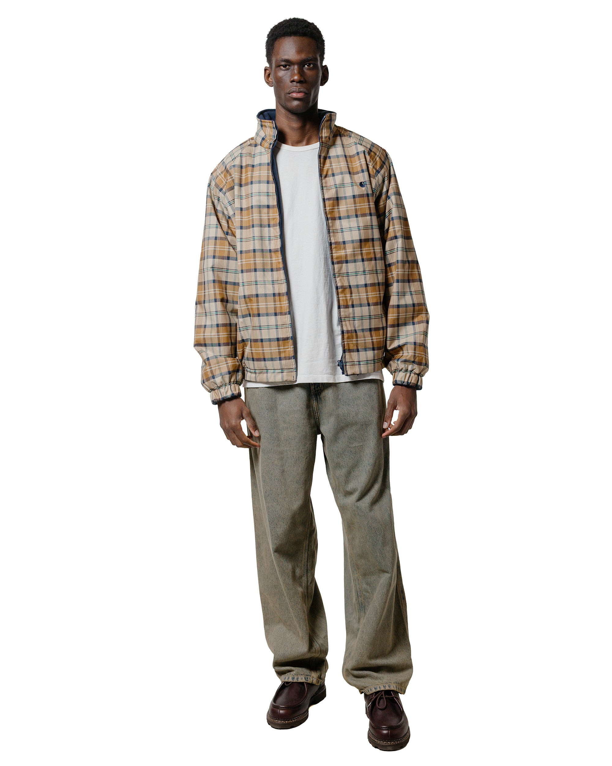 Carhartt W.I.P. Reversible Planner Check Jacket Wall/Air Force Blue - 5
