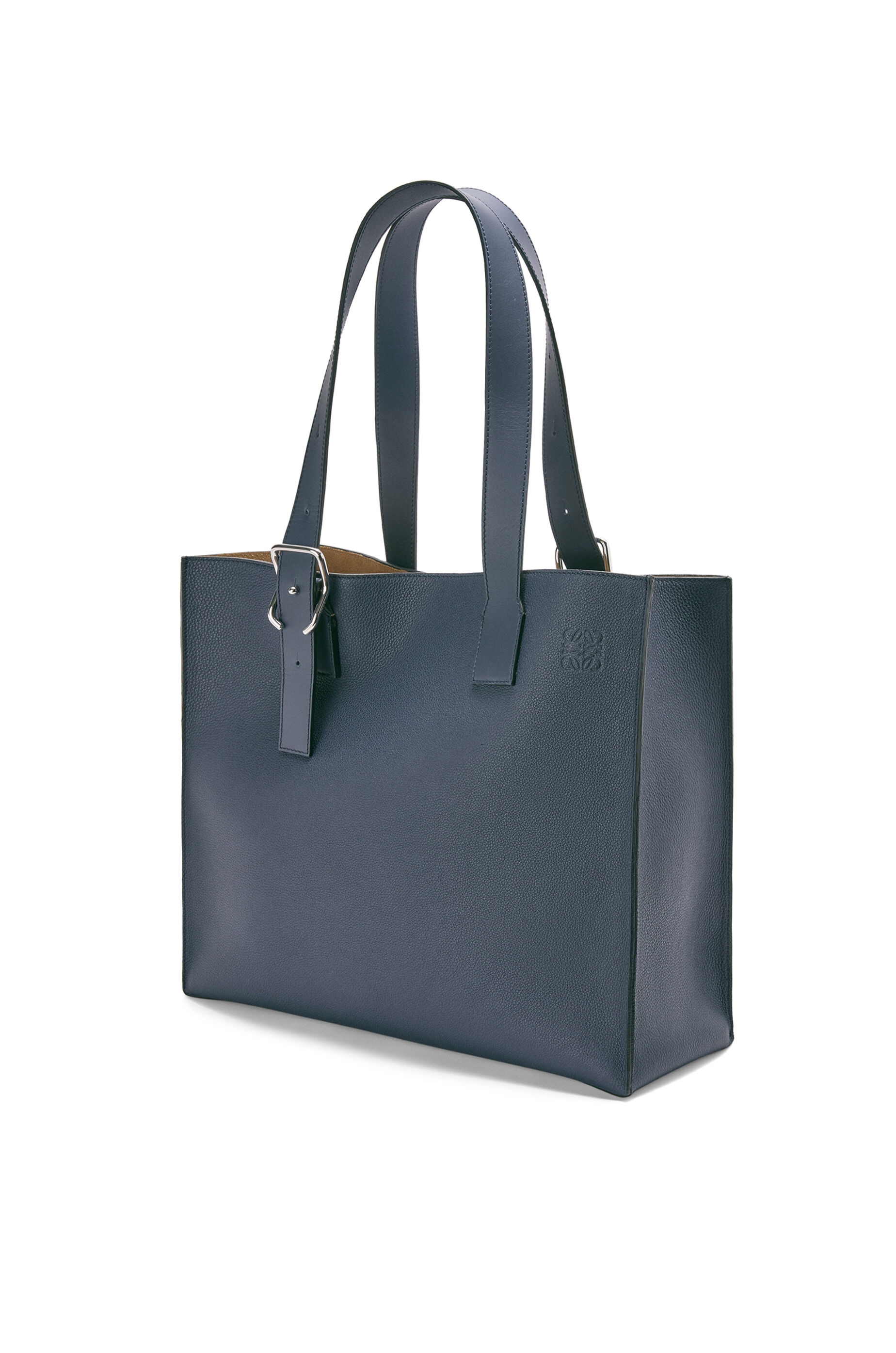 Buckle tote bag in soft grained calfskin - 3