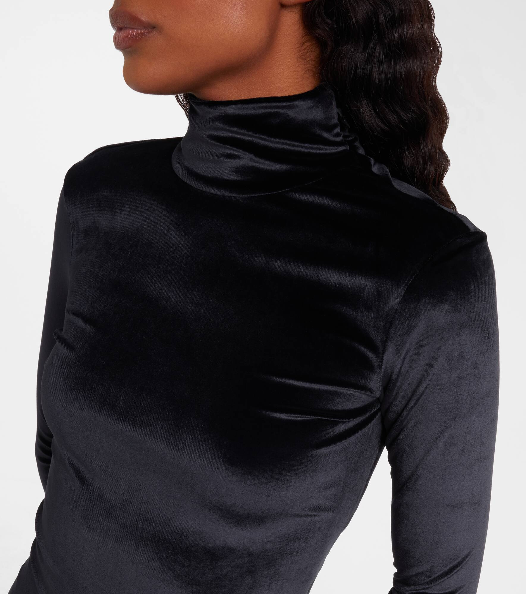 Turtleneck velvet bodysuit - 5