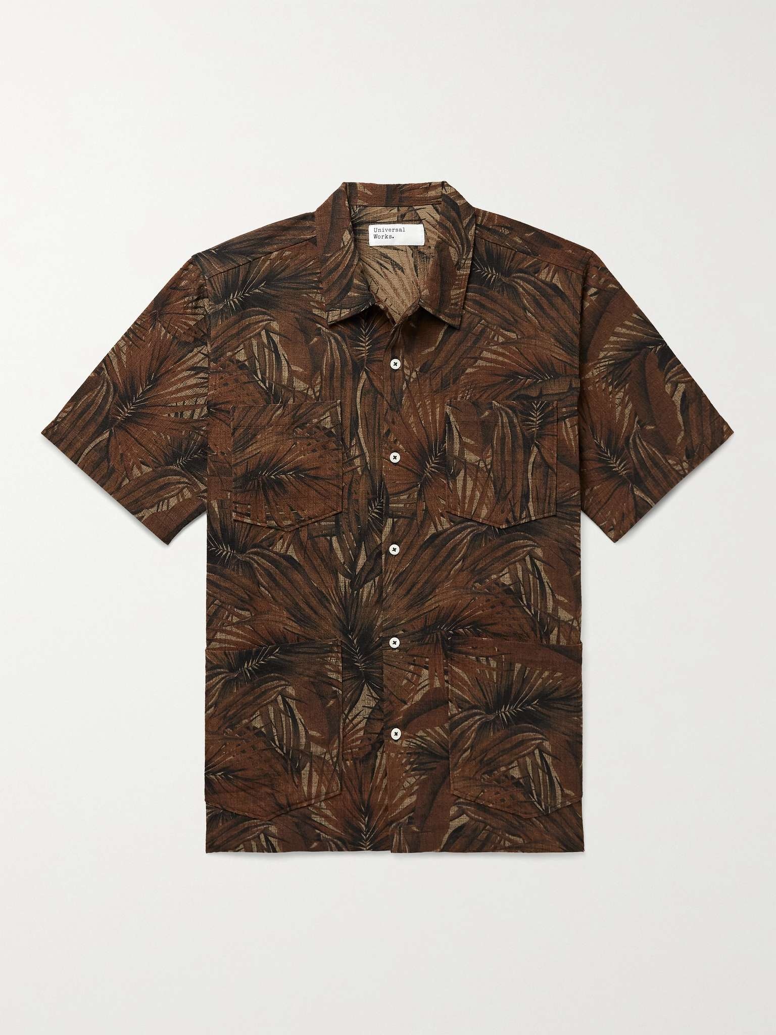 Printed Textured-Cotton Shirt - 1