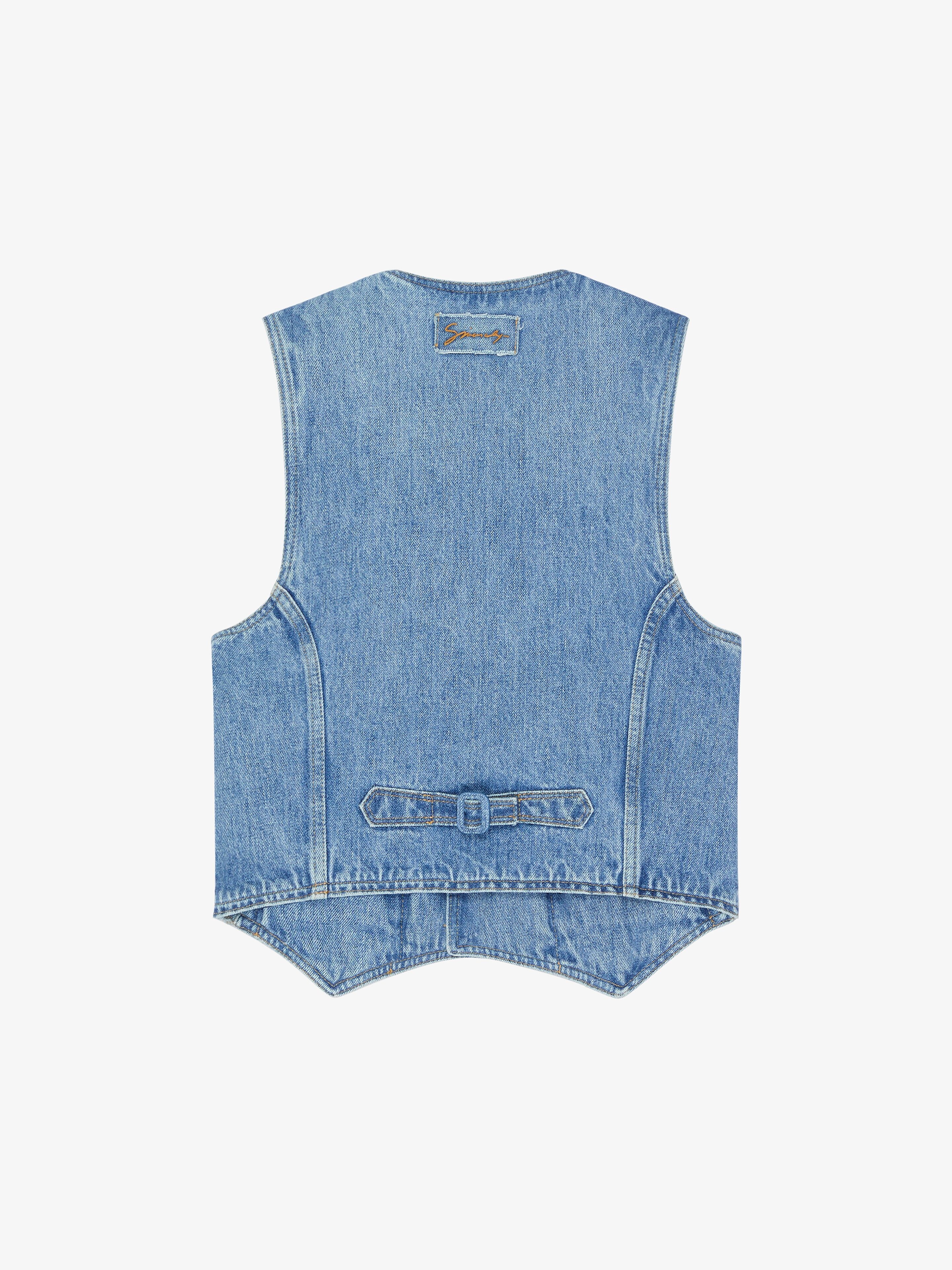 WAISTCOAT IN DENIM WITH 4G JEWEL BUTTONS - 2