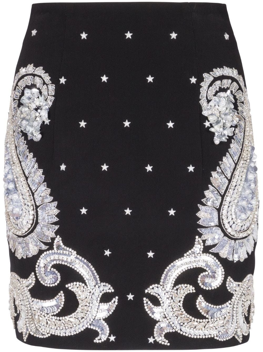paisley-embroidered mini skirt - 1