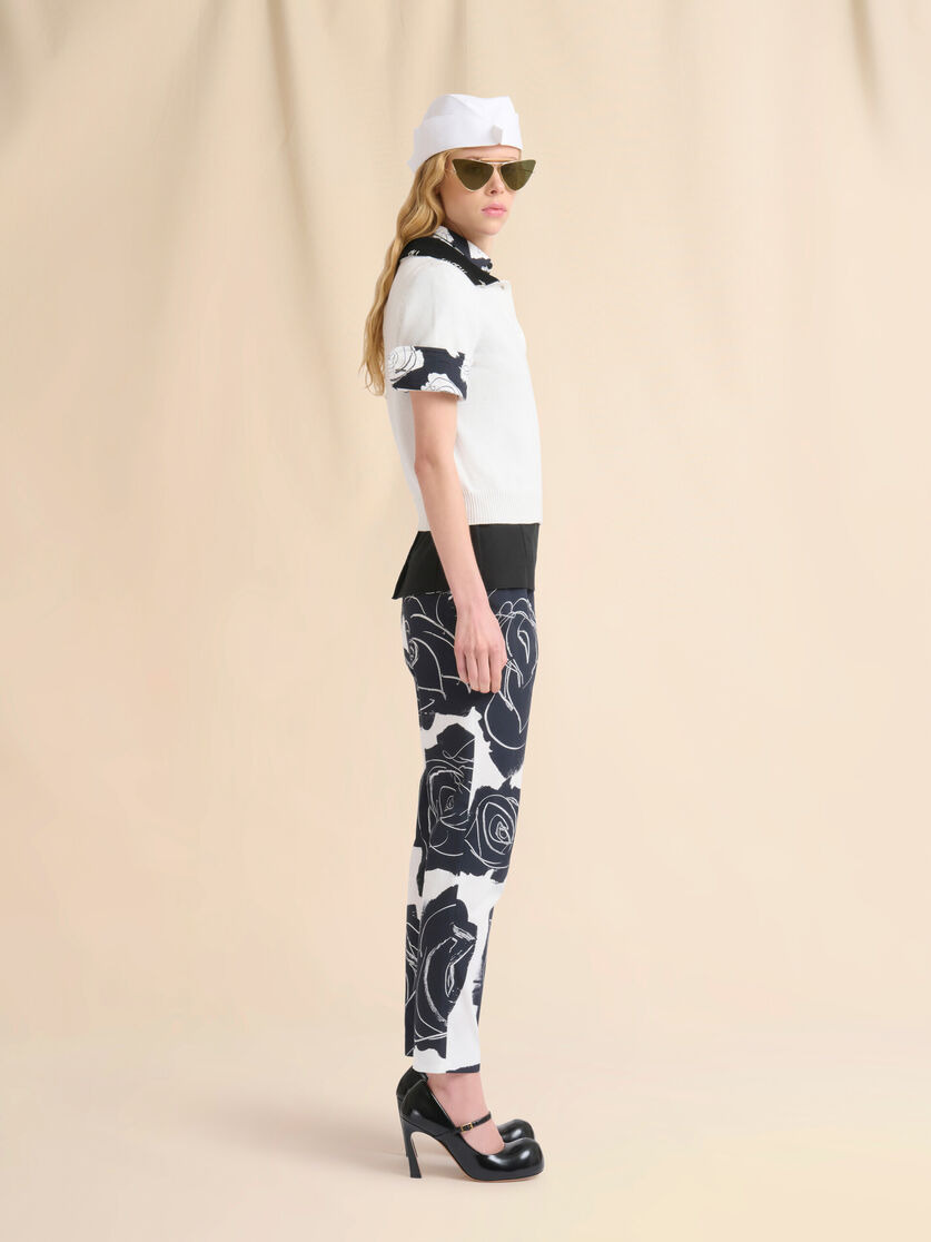 WHITE COTTON POLO SHIRT WITH MARNI SYMBOL - 5