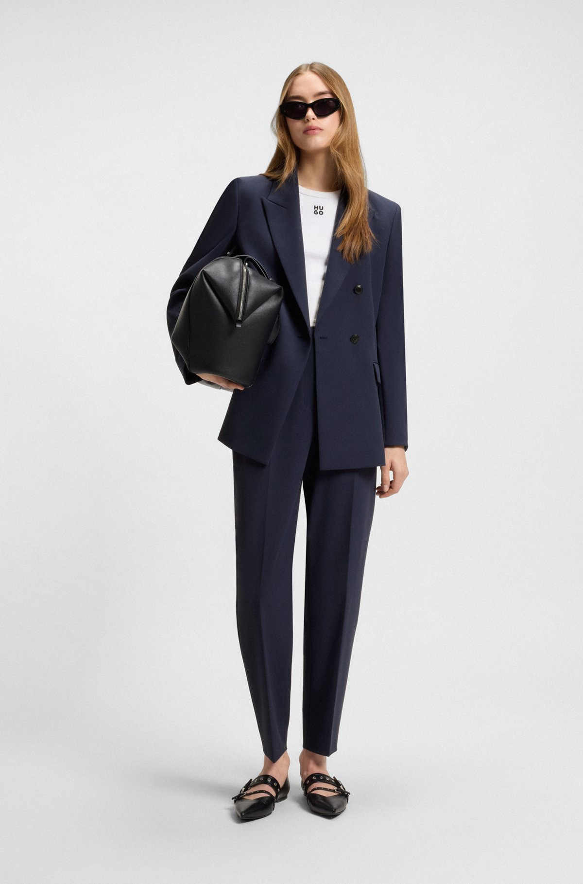 RELAXED-FIT BLAZER IN MELANGE FABRIC - 3