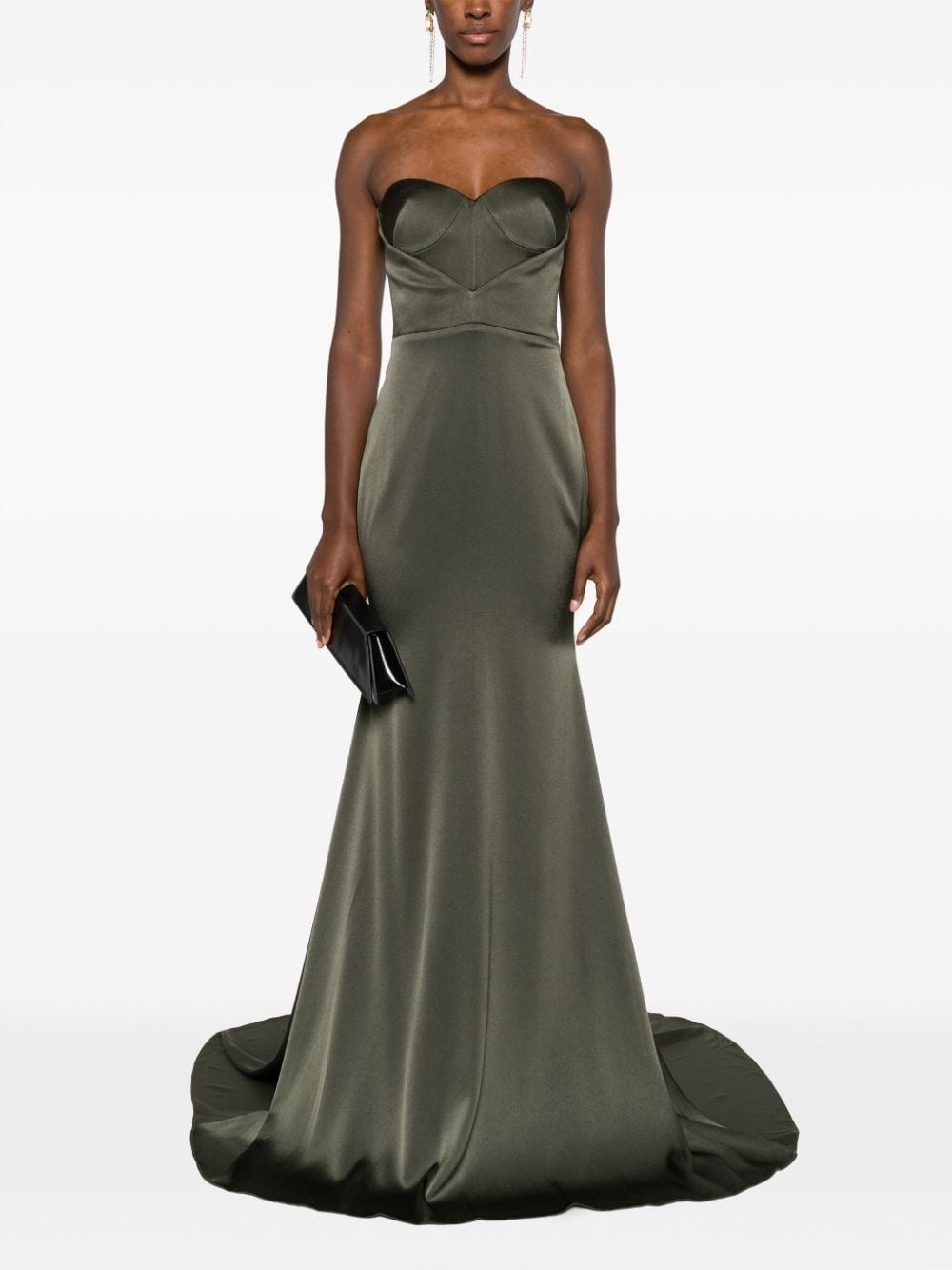 strapless floor-length gown - 2