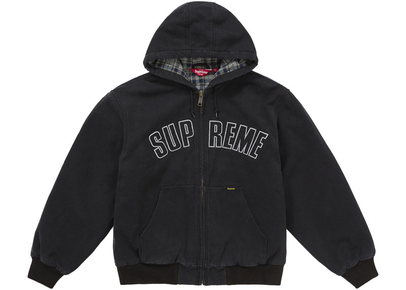 Supreme Supreme Reflective Arc Hooded Work Jacket Black outlook