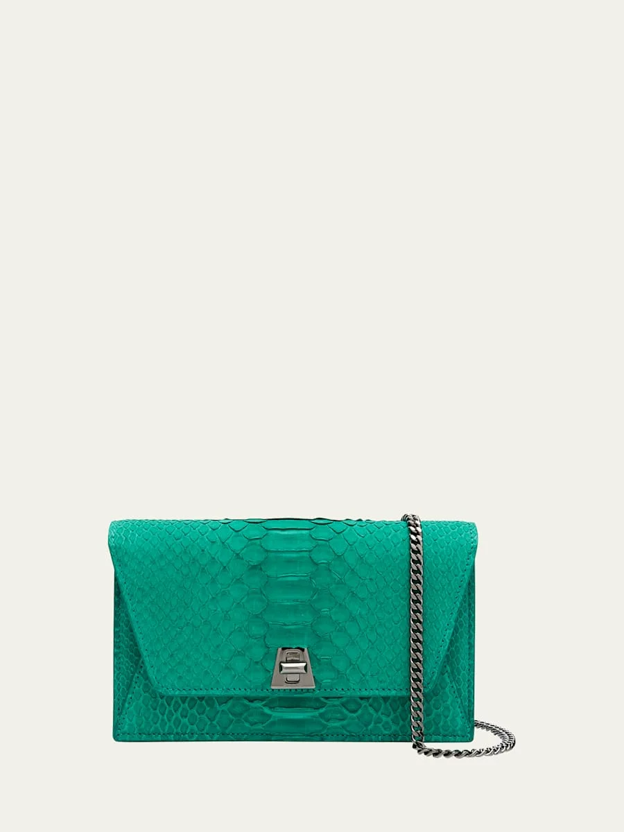 Anouk Snakeskin Suede Envelope Clutch Bag - 1