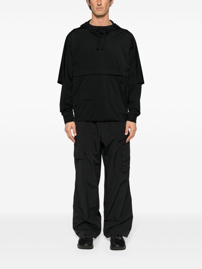 Y-3 Crinkle logo-print wide-leg cargo trousers outlook