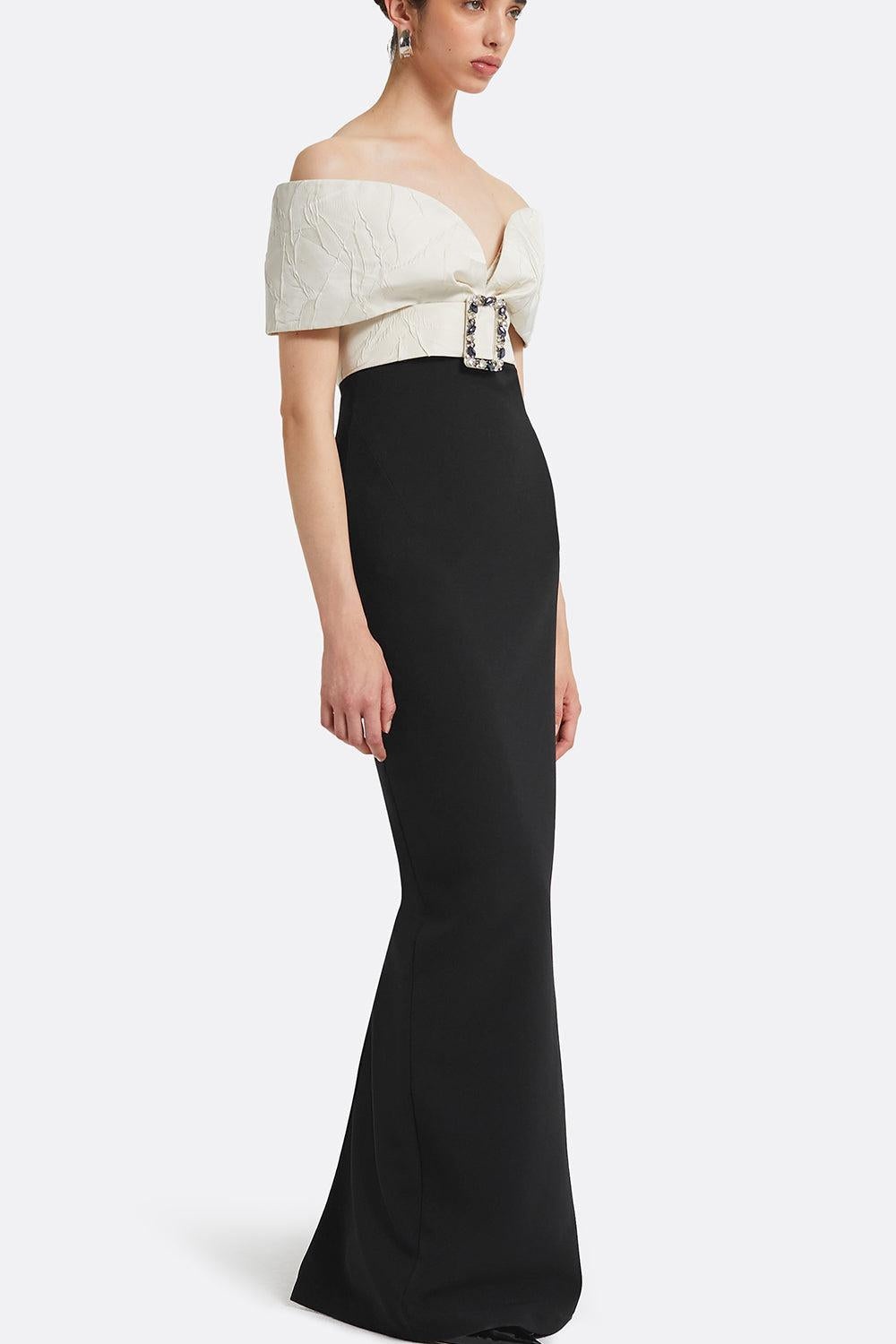 Abike Gown - Ivory Black - 3