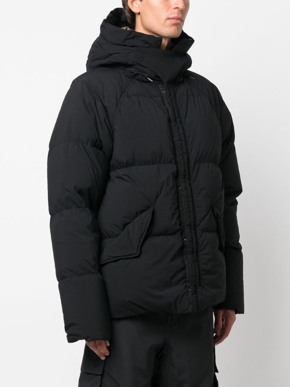 padded drawstring-hooded jacket - 3