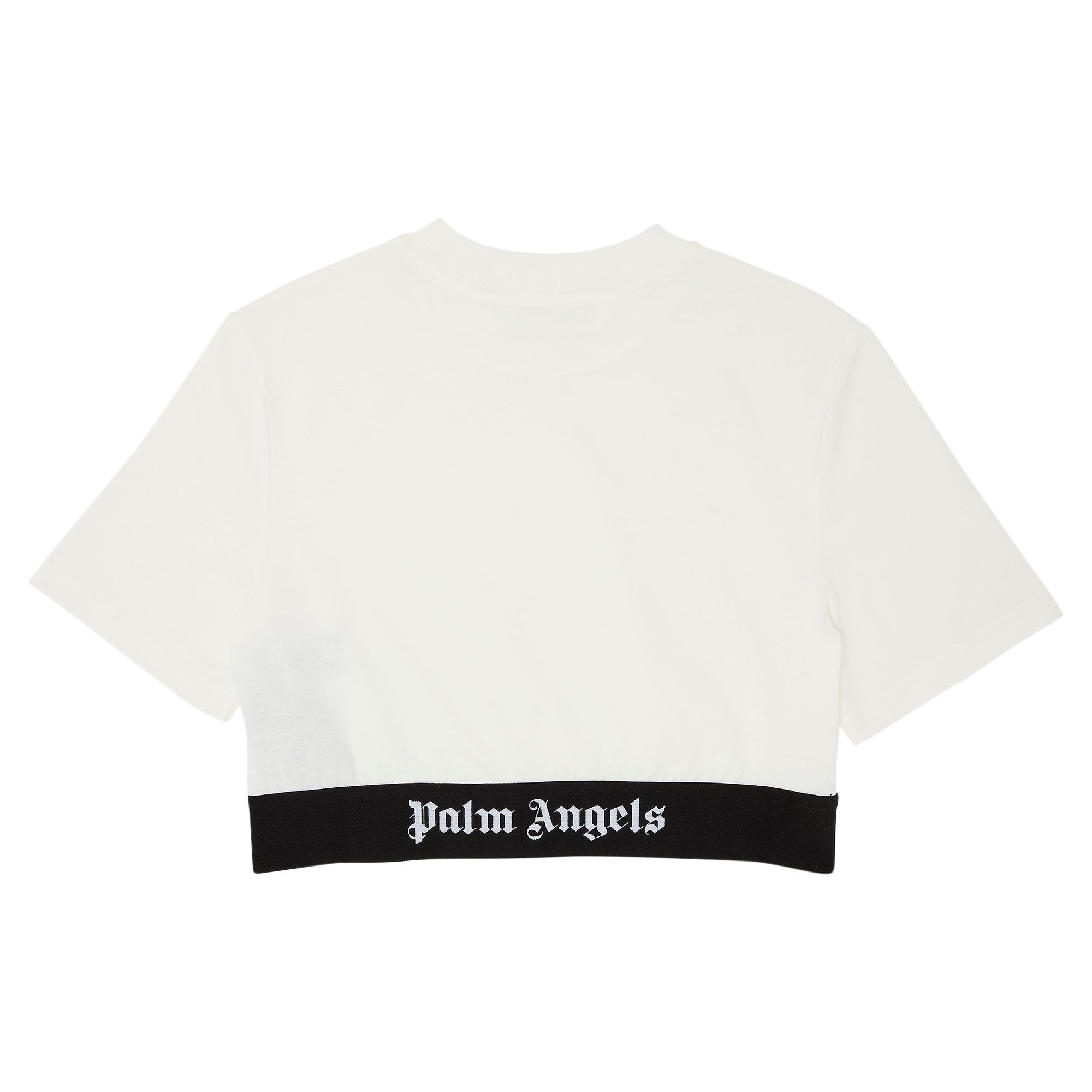Palm Angels Logo Tape Crop Tee 'Off White' - 2