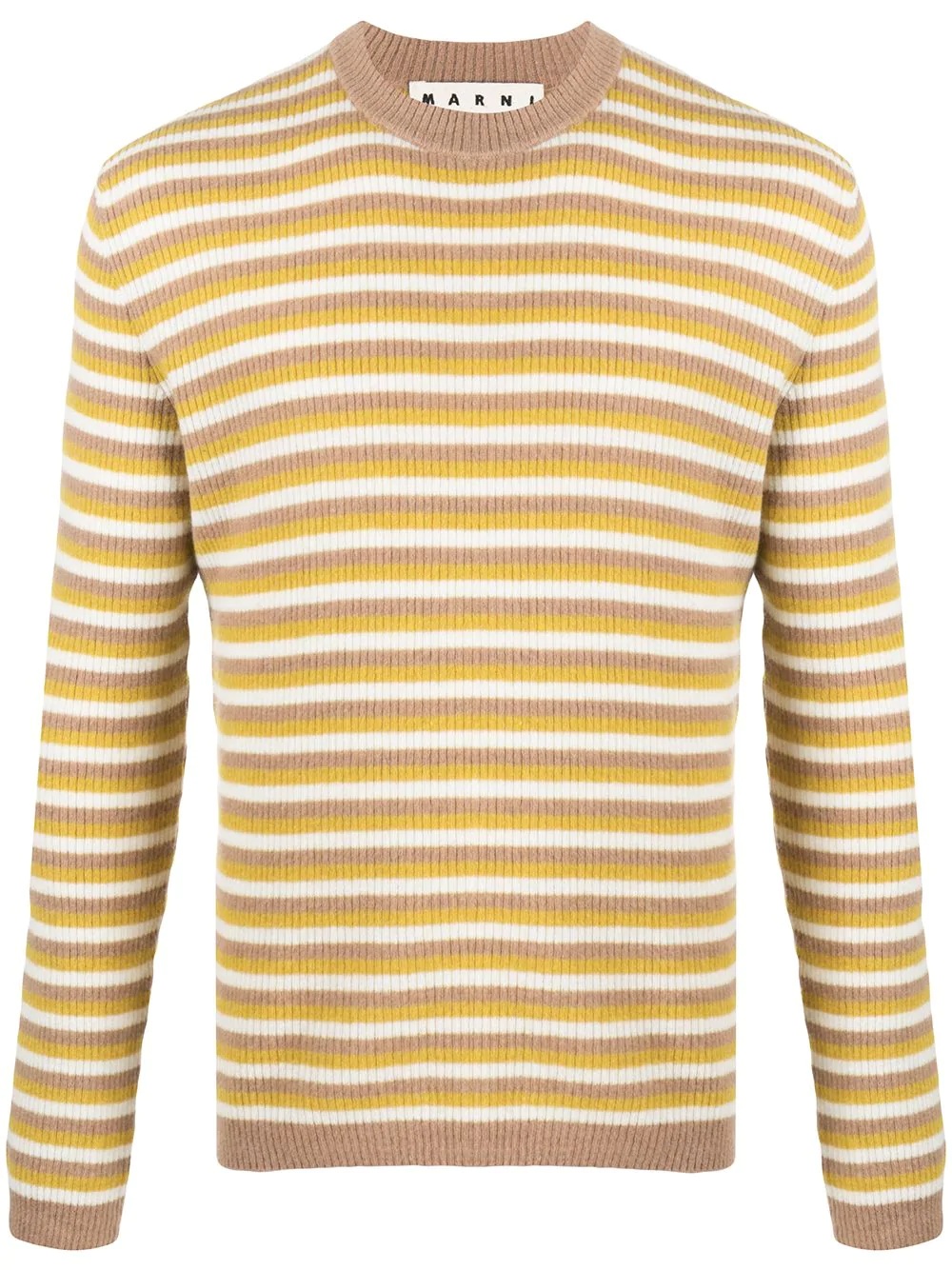 striped crew neck jumper - 1