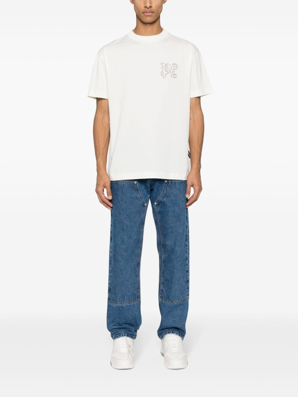 logo-embossed straight-leg jeans - 2