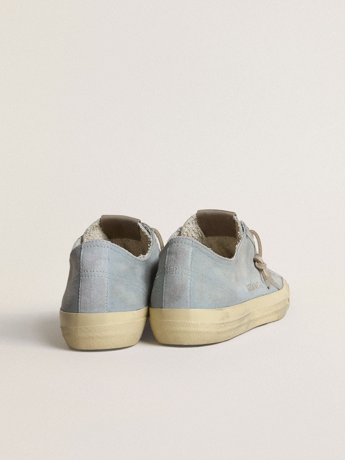 Women's V-Star in light blue canvas with dove-gray leather star - 5