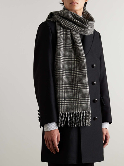 TOM FORD Fringed Prince of Wales Checked Cashmere Scarf outlook