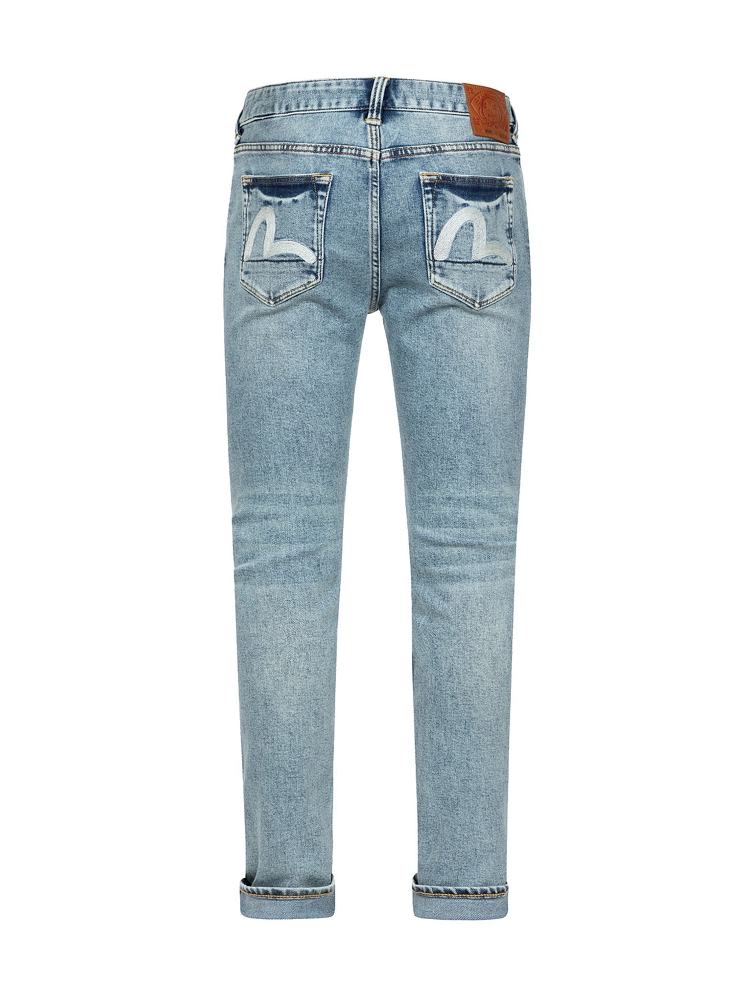 Seagull Embroidery Distressed Flex Skinny Denim Jeans #2028 - 15