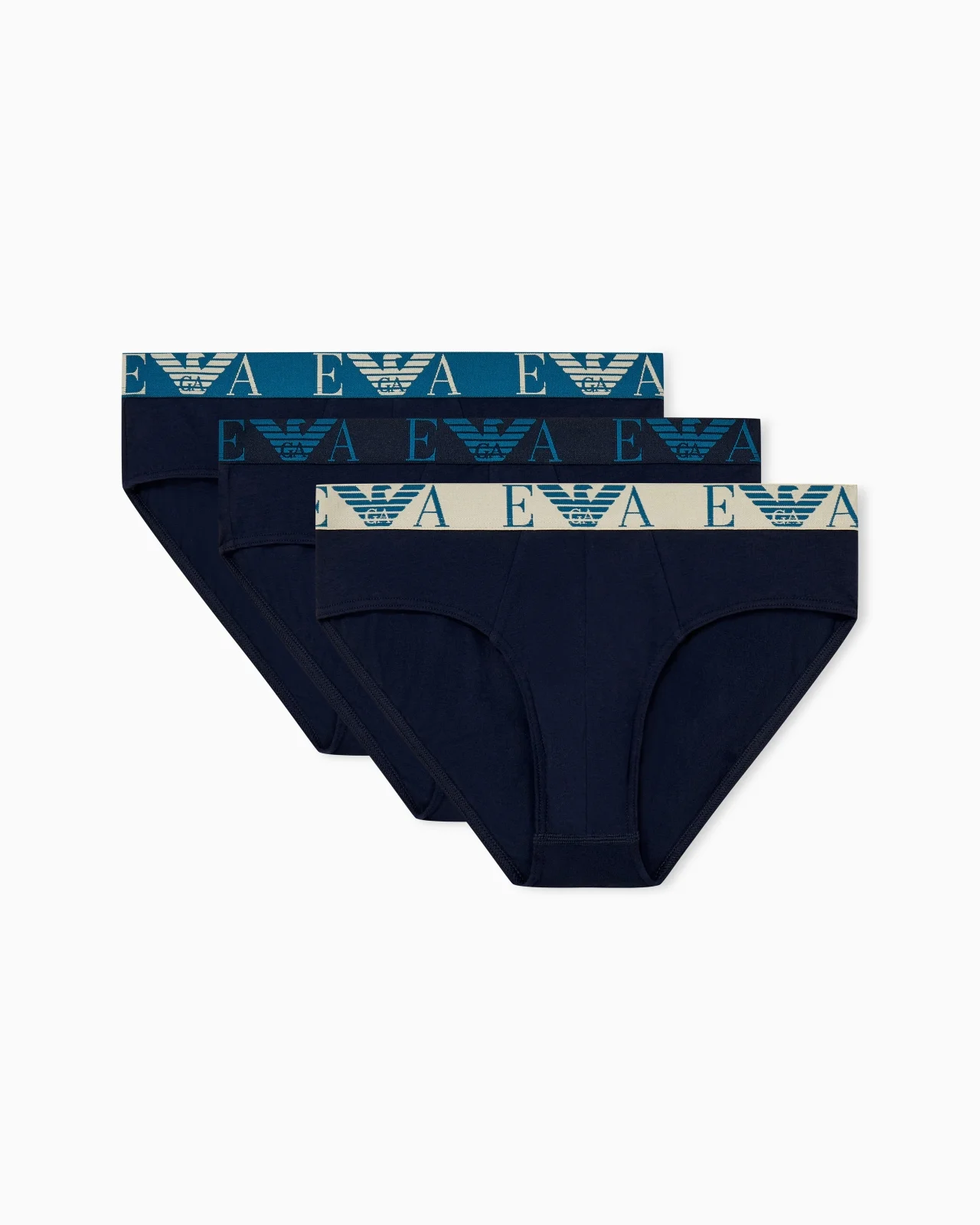 THREE-PACK OF JERSEY BRIEFS WITH BOLD MONOGRAM WAISTBAND - 1