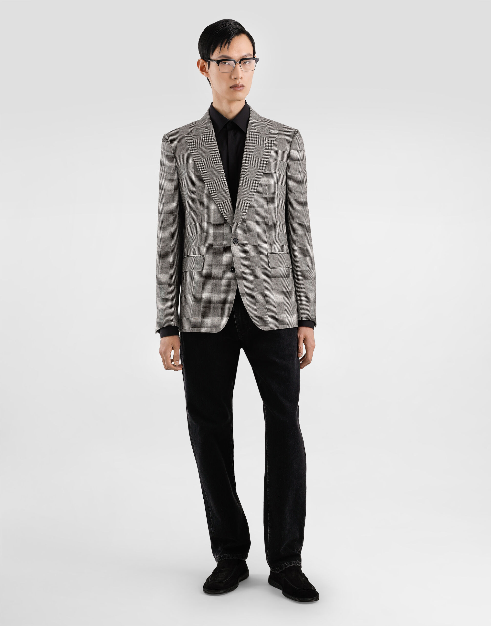 Glen plaid single-breasted sicilia light jacket - 4