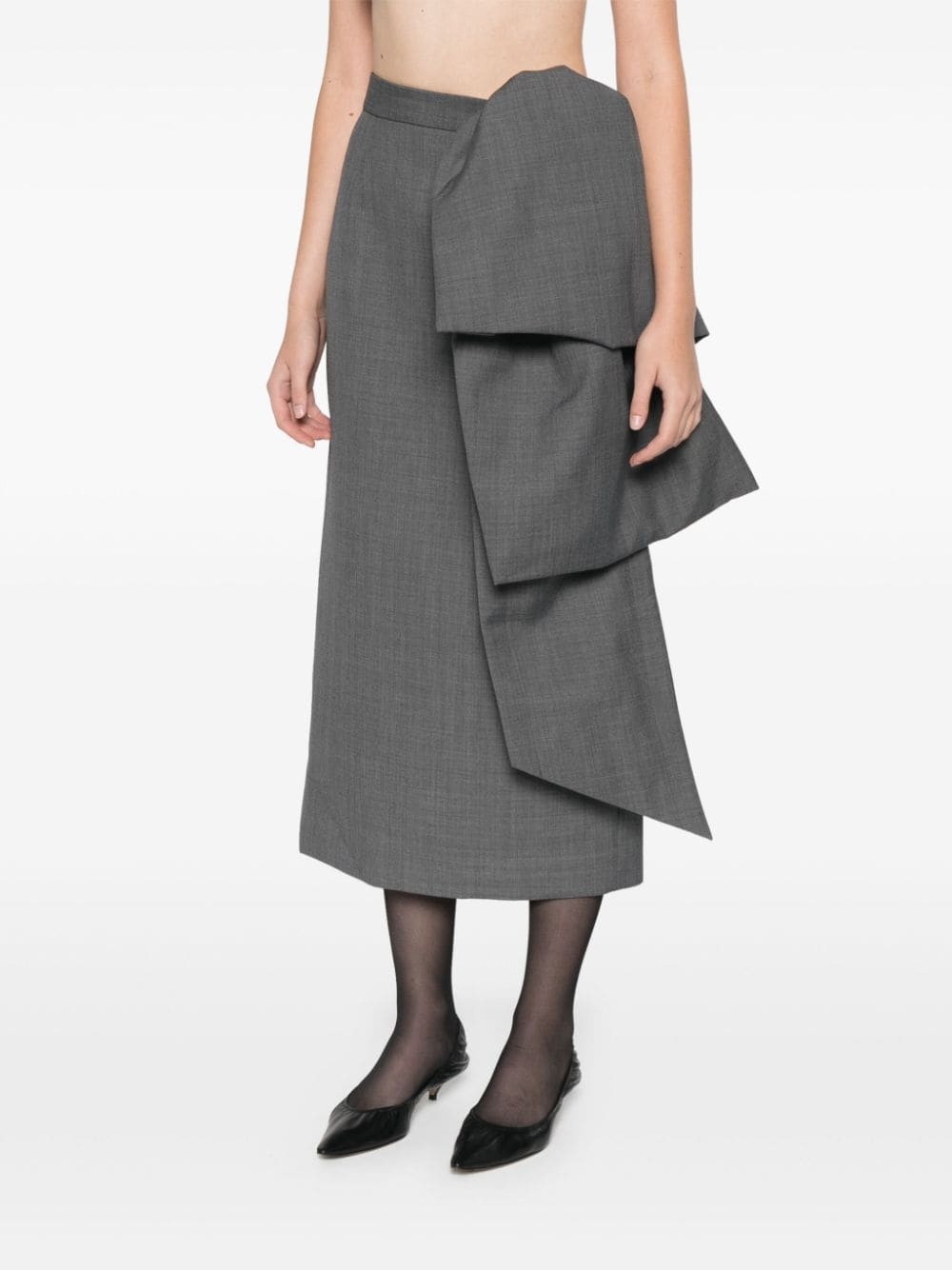 bow-detailed midi skirt - 3