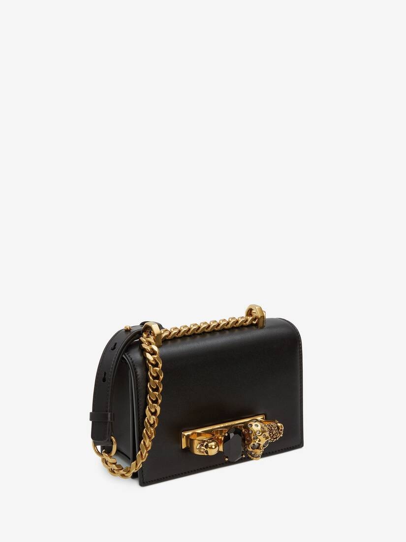 Women's Mini Jewelled Satchel in Black - 3